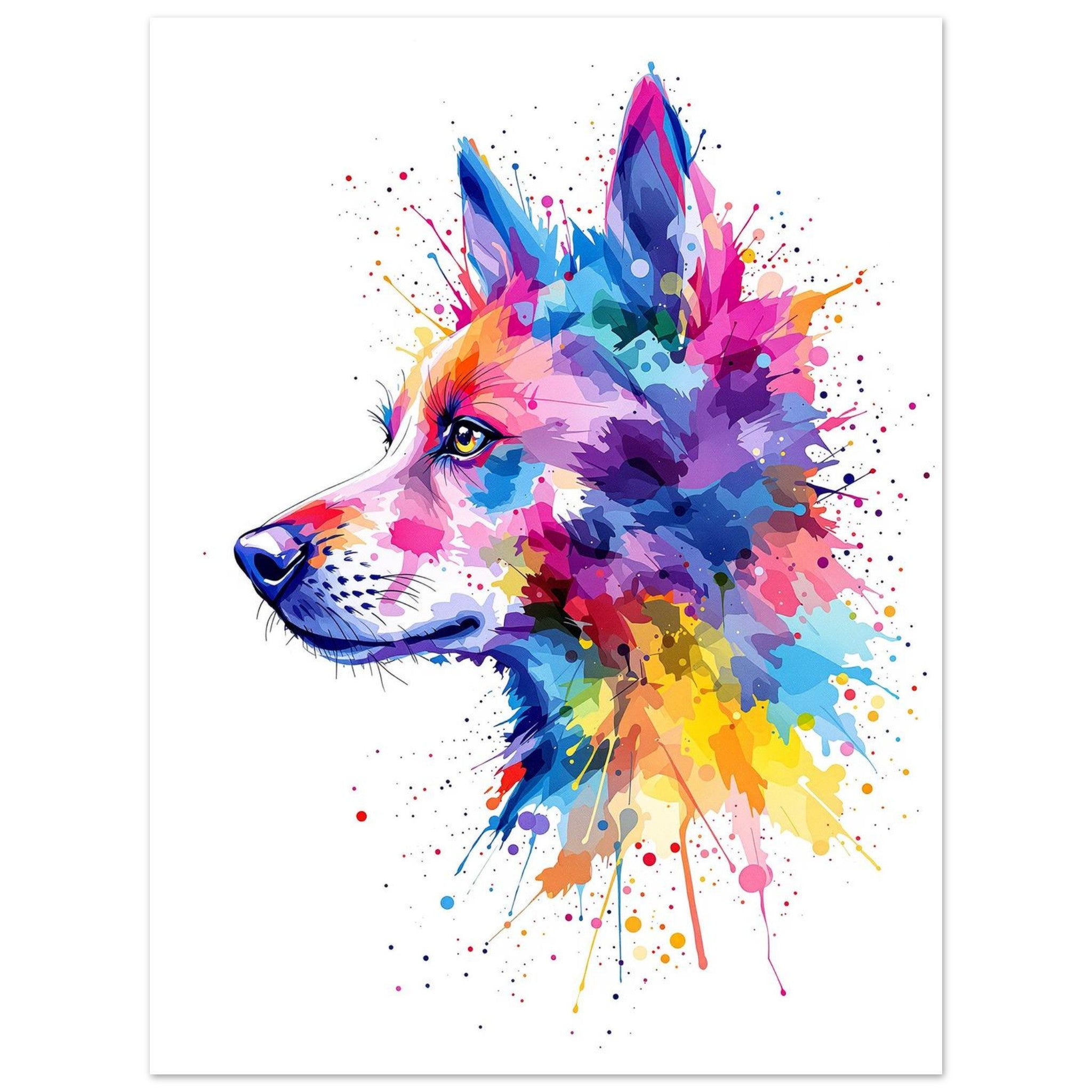 dog watercolour abstract Art Wall Art UK Art Art Print Art Print — detail view | Wild Thread Co