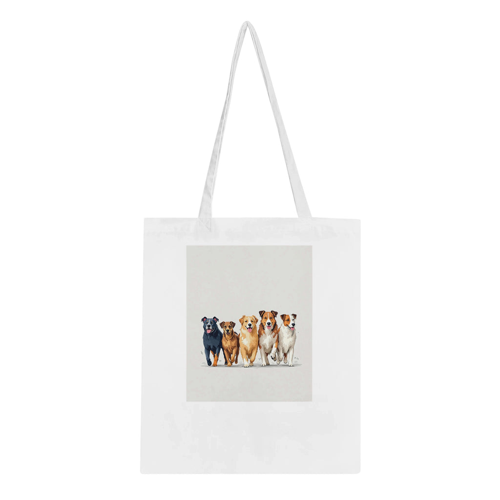 Dog Family Pack Tote Bag Cotton Shopper UK Tote Bag — detail view | Wild Thread Co