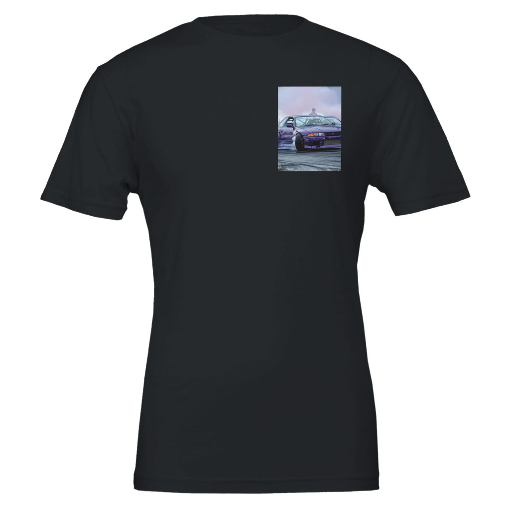Drifting R32 Smoke T-Shirt — detail view | Wild Thread Co