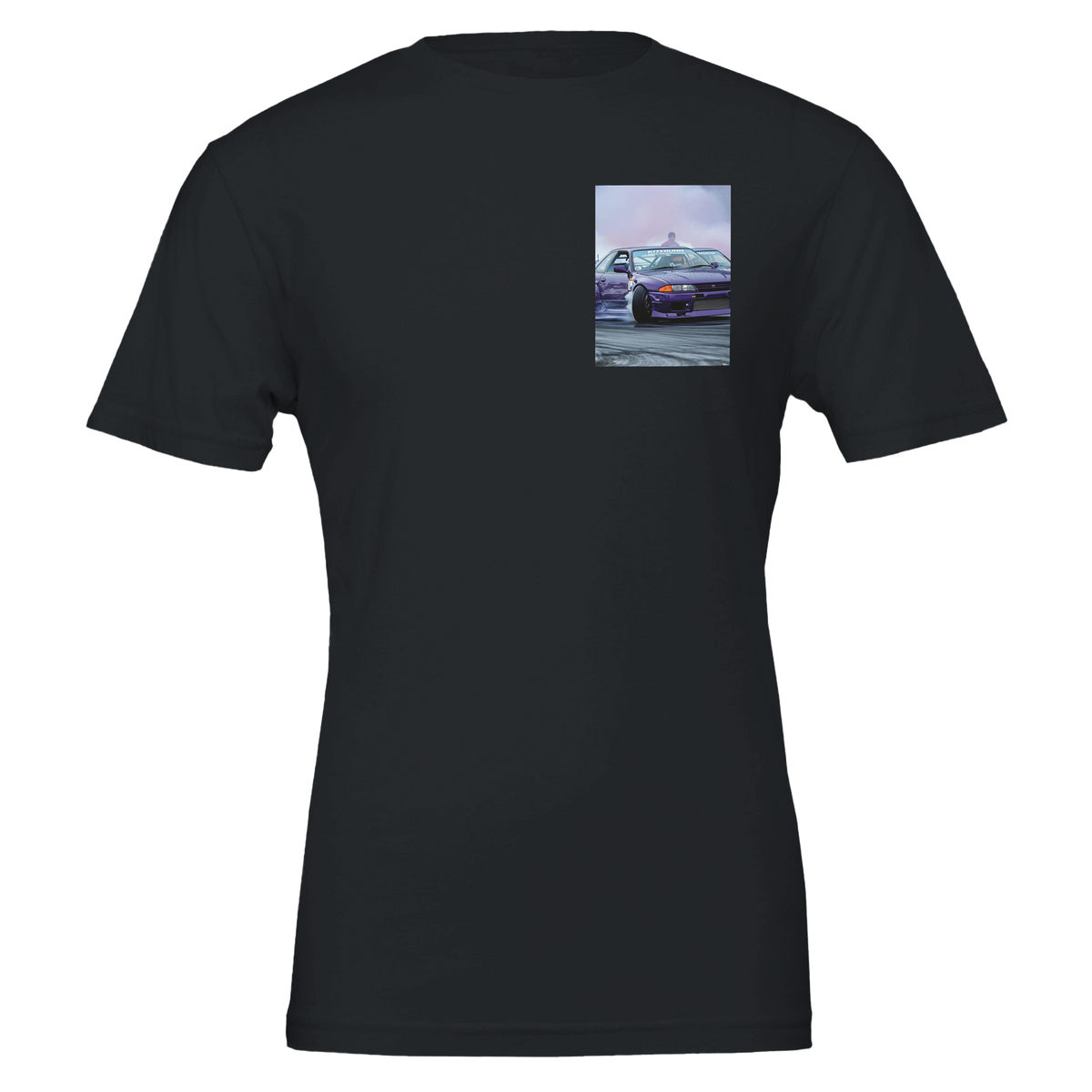 Drifting R32 Smoke T-Shirt — detail view | Wild Thread Co