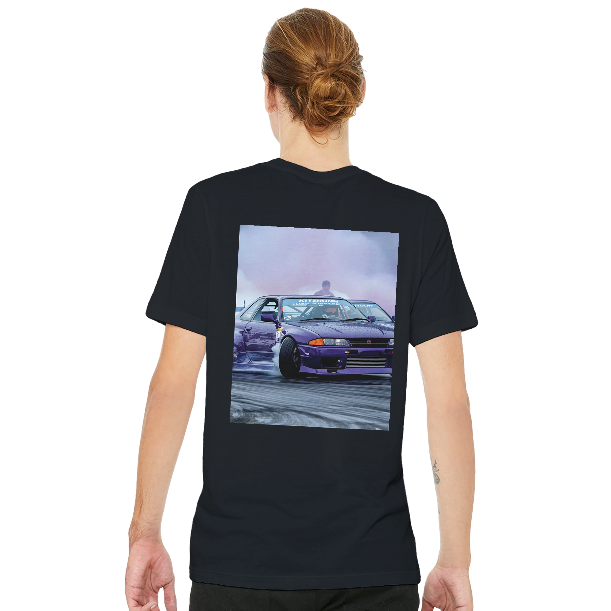 Drifting R32 Smoke T-Shirt — detail view | Wild Thread Co