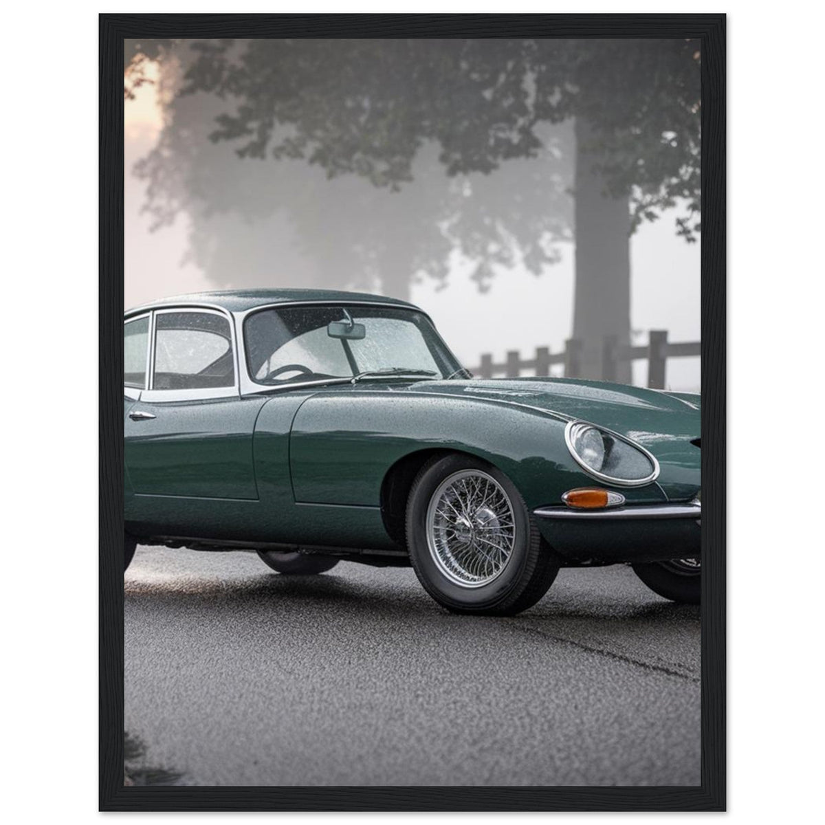 E-type Jaguar Profile Framed Print | Car Wall Art UK - Wild Thread Co