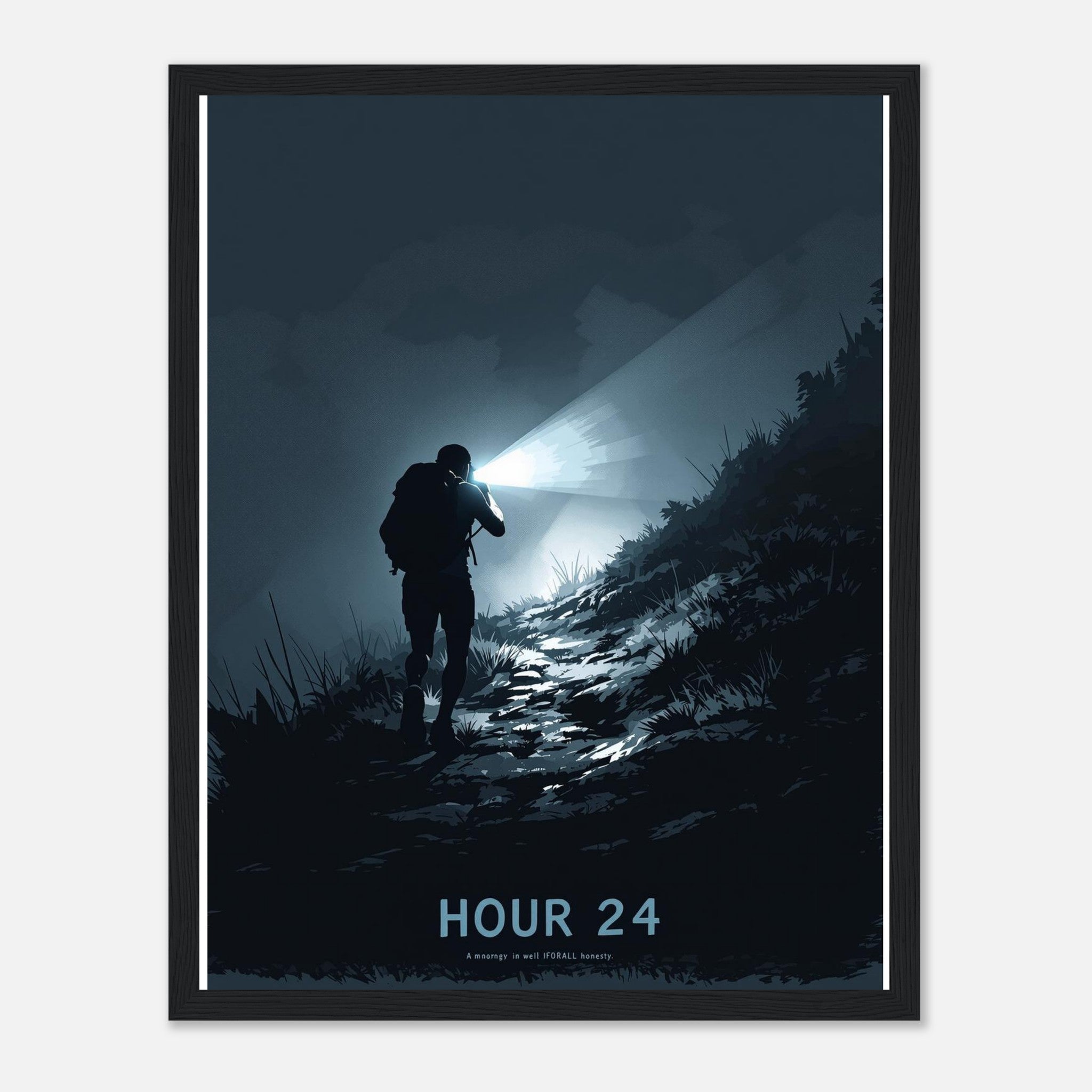 Ultramarathon Night Section Headtorch Framed Art Print — detail view | Wild Thread Co
