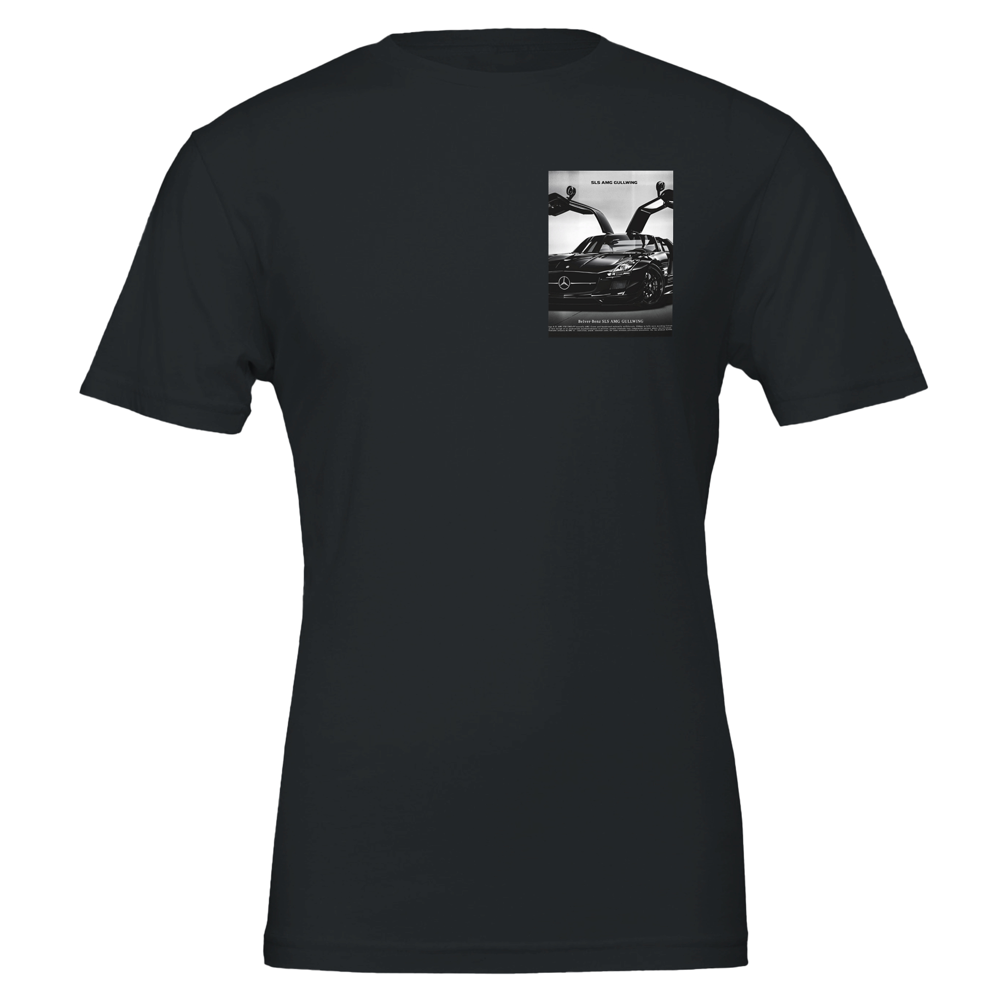 Mercedes Sls Amg Gullwing Black Drama T-Shirt Unisex Cotton Tee UK — T-Shirt | Wild Thread Co UK