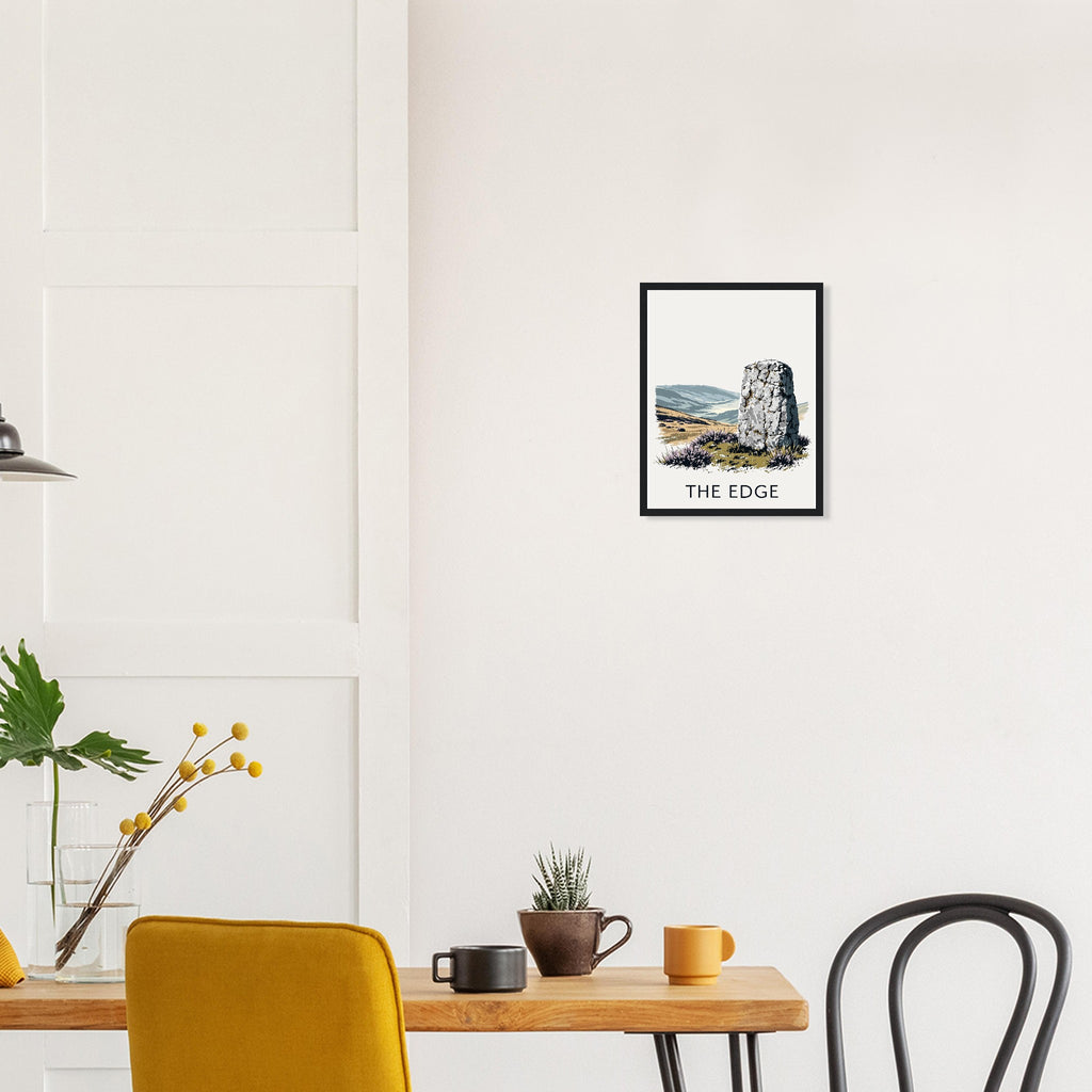Peak District Gritstone Millstone Framed Art Print — detail view | Wild Thread Co