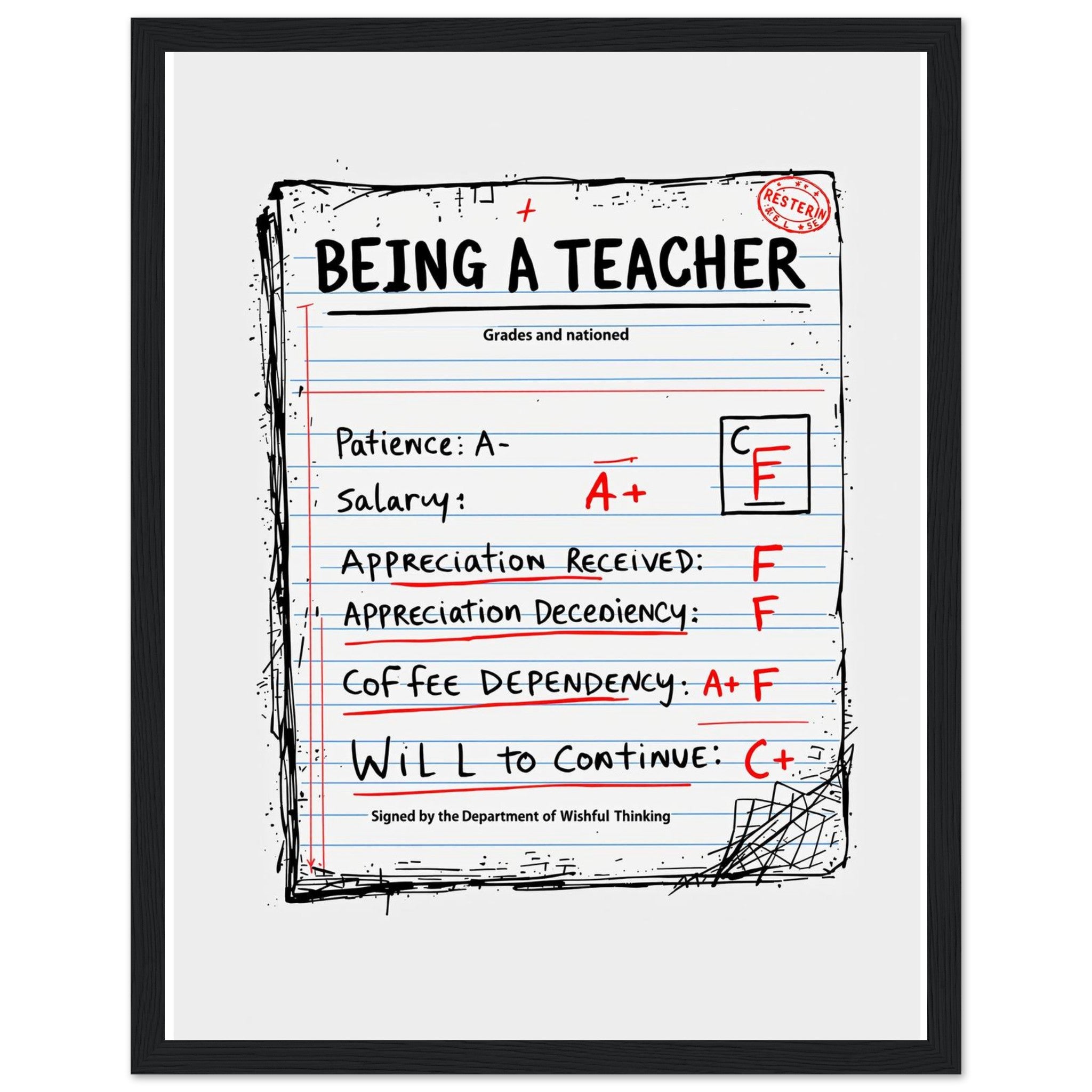 Teacher Framed Print Wall Art Ready to Hang UK — Framed Art Print | Wild Thread Co UK