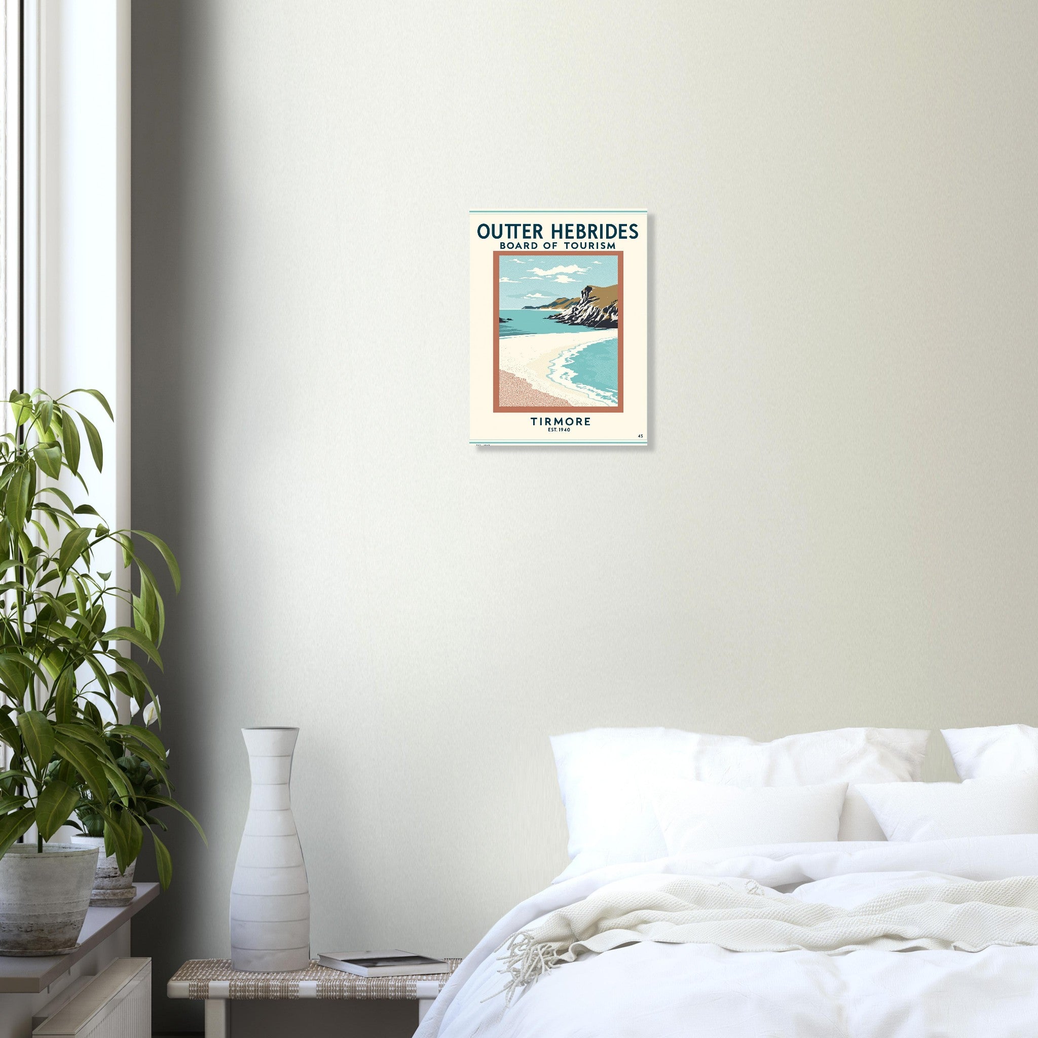 Outer Hebrides Vintage Travel Poster Art Print — detail view | Wild Thread Co