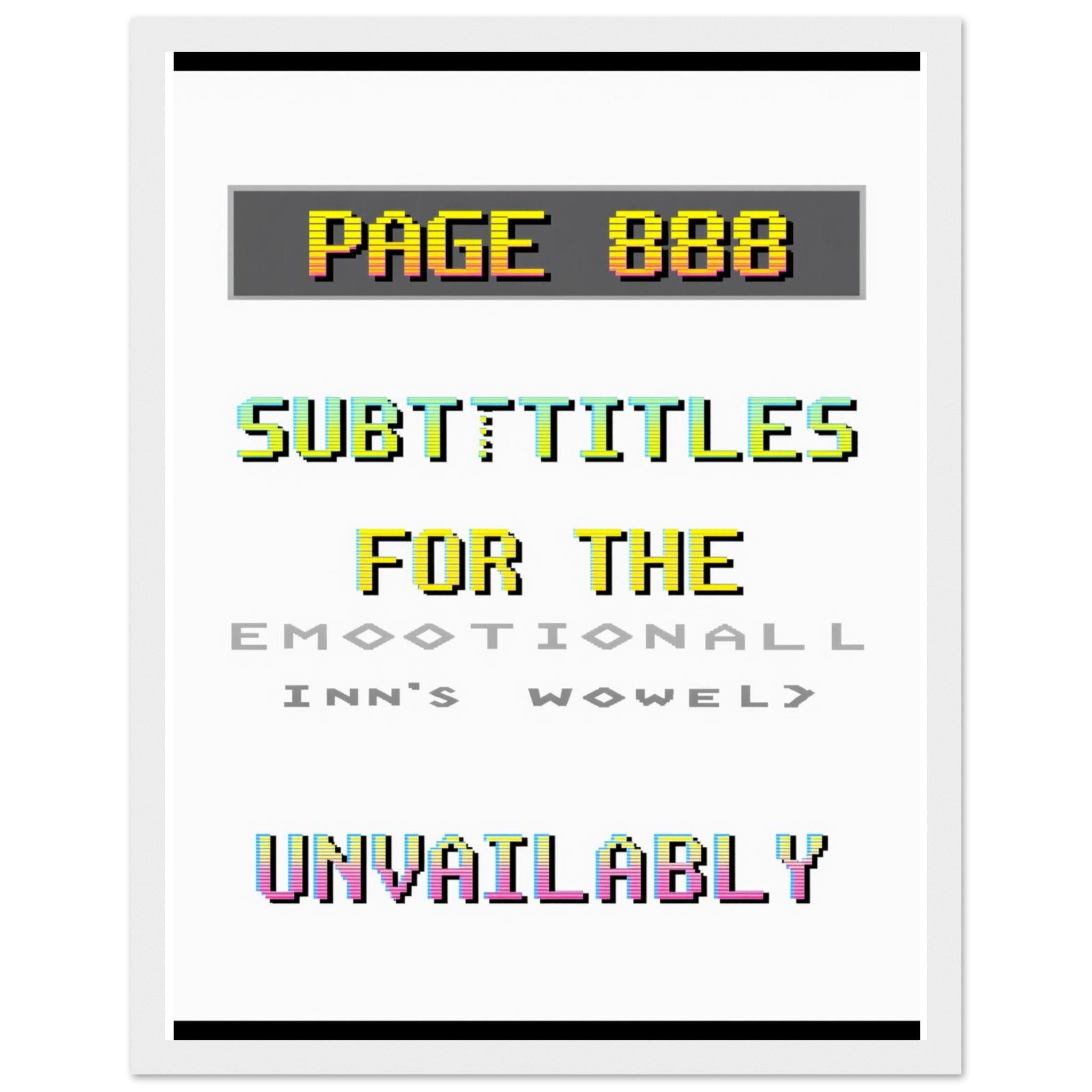 Ceefax Teletext Nostalgia Framed Print — Framed Art Print | Wild Thread Co