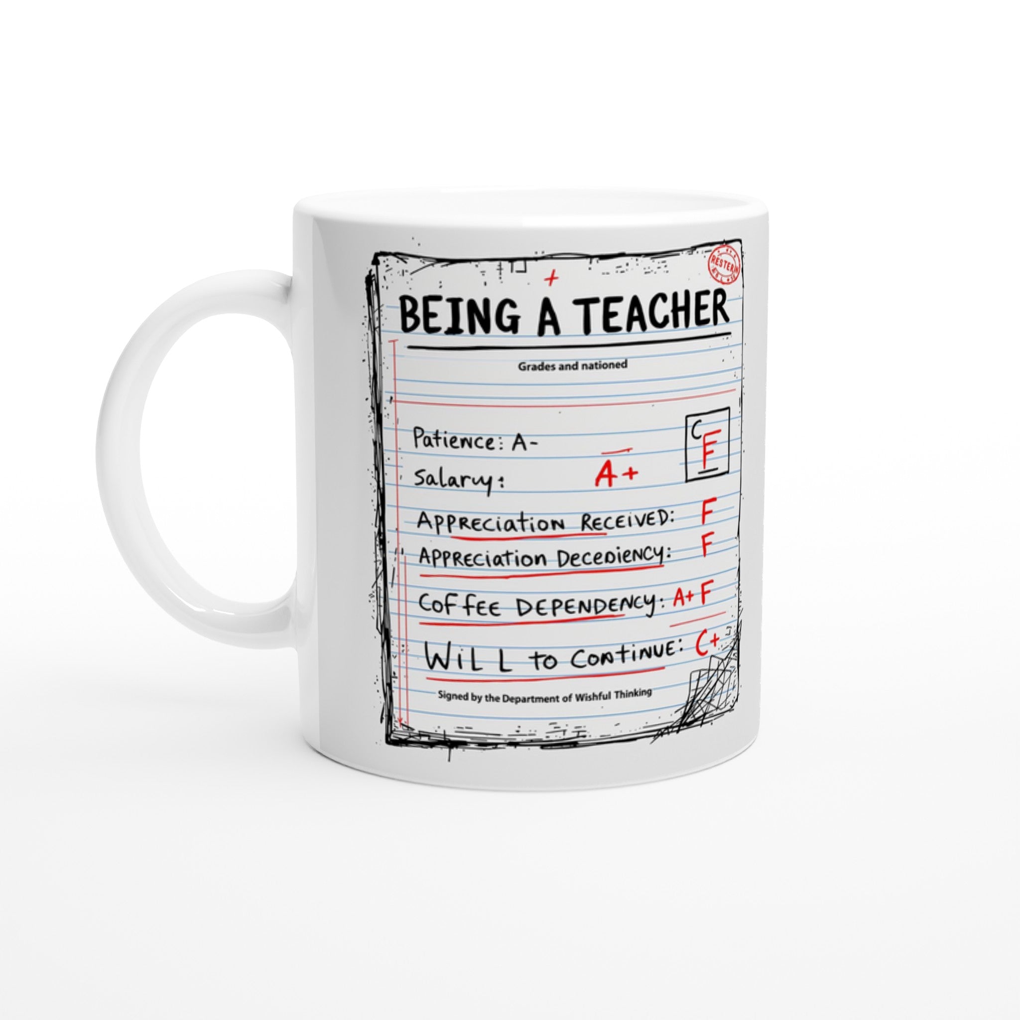 Teacher School Report Card Spoof — Mug | Wild Thread Co UK