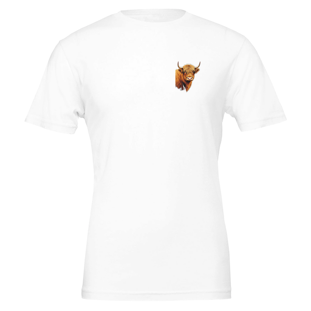 Highland Cattle Portrait T-Shirt — detail view | Wild Thread Co