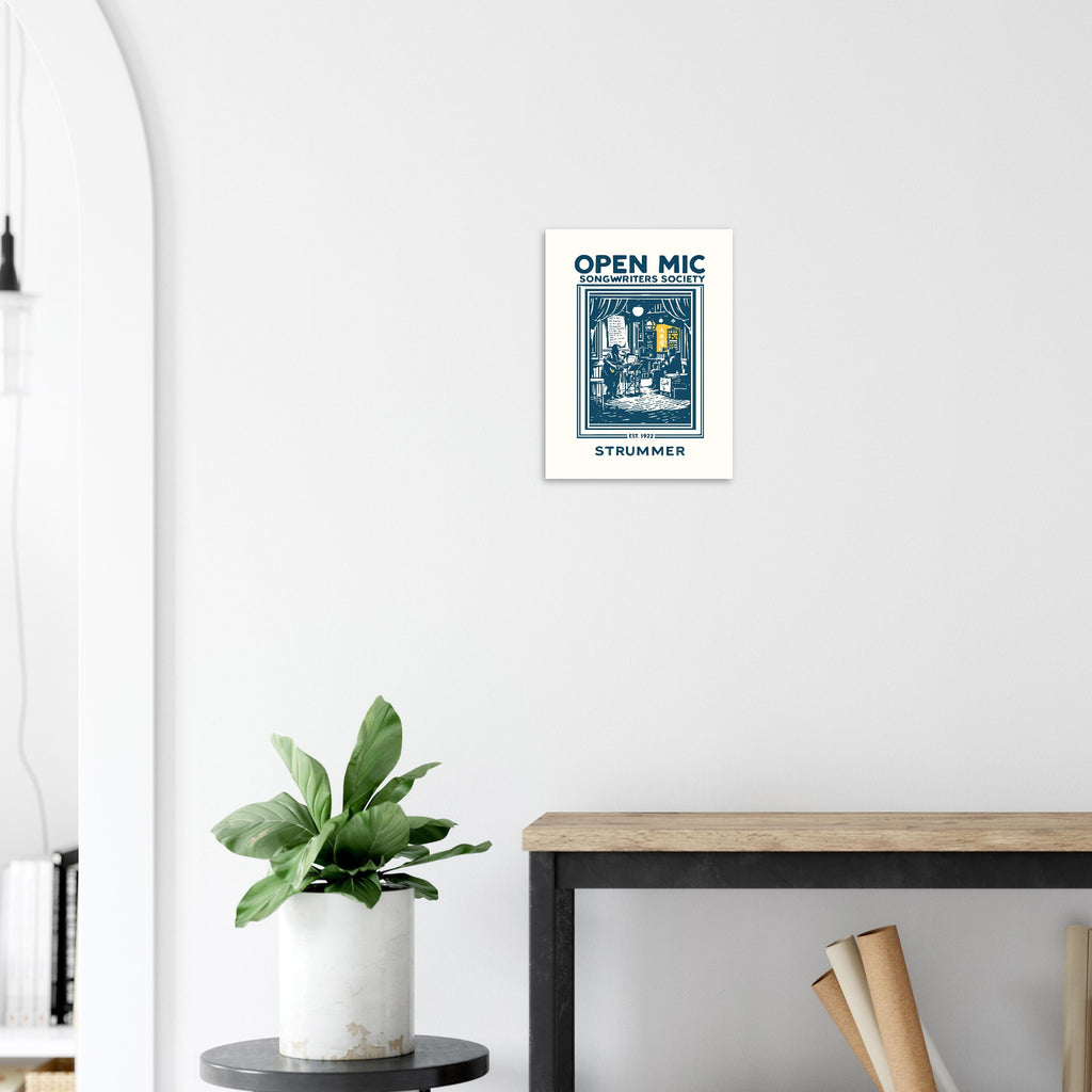 Open Mic Vintage Travel Poster Art Print — detail view | Wild Thread Co