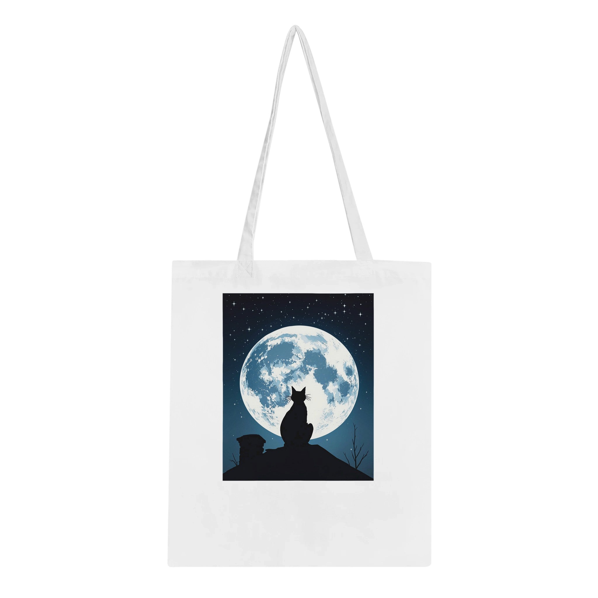 Black Cat Moonlight Tote Bag Cotton Shopper UK — Tote Bag | Wild Thread Co