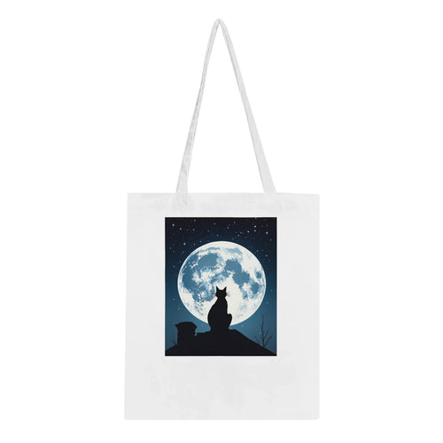 Black Cat Moonlight Tote Bag Cotton Shopper UK — Tote Bag | Wild Thread Co