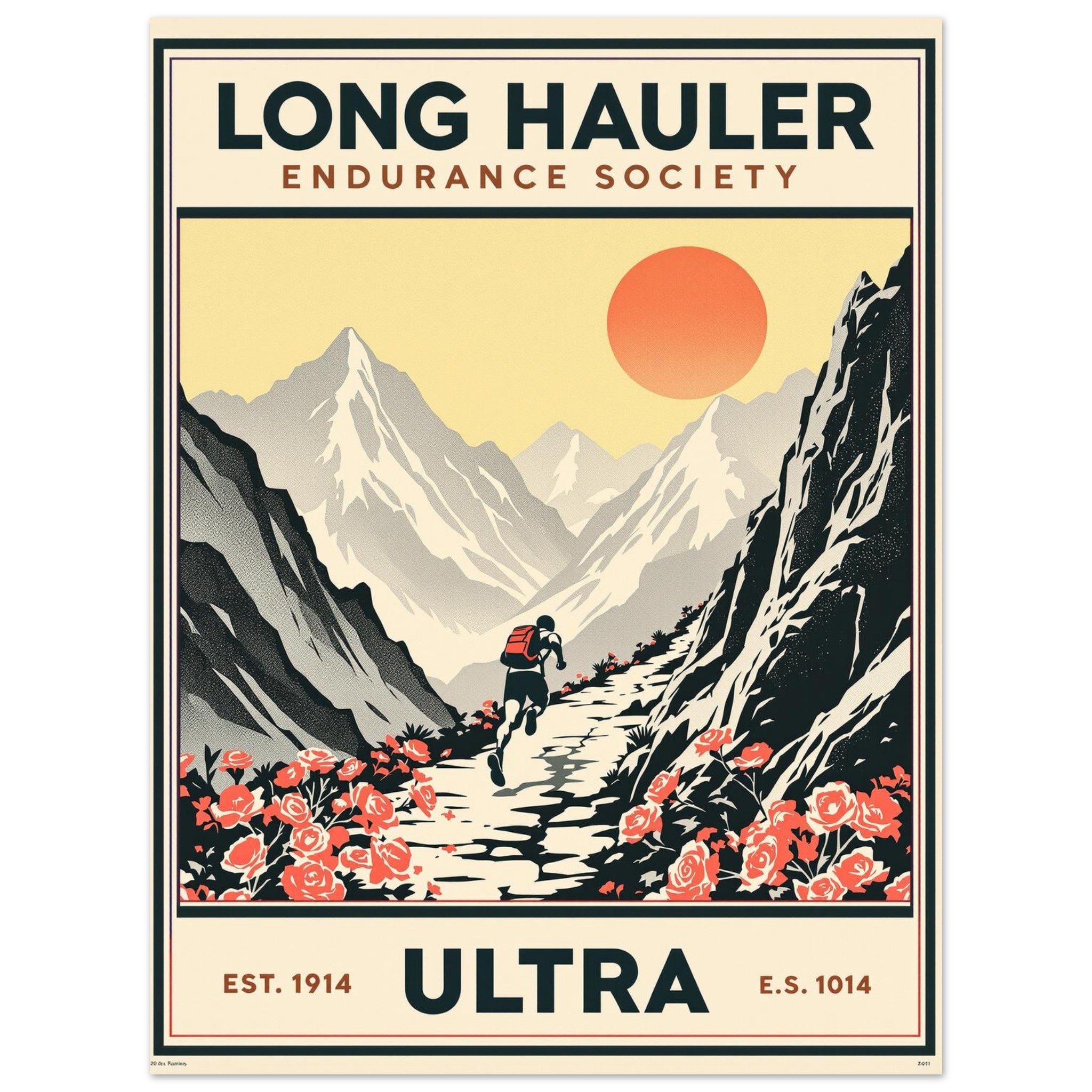 Long Hauler Vintage Travel Poster Art Print — detail view | Wild Thread Co