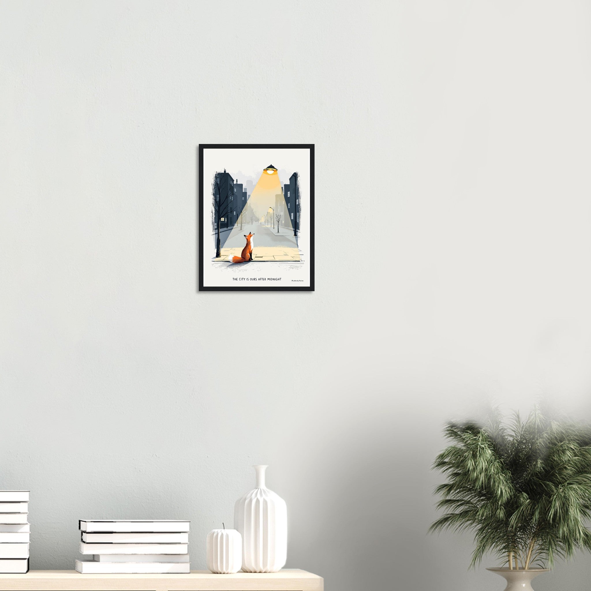 Urban Fox Night Framed Print — Framed Art Print | Wild Thread Co