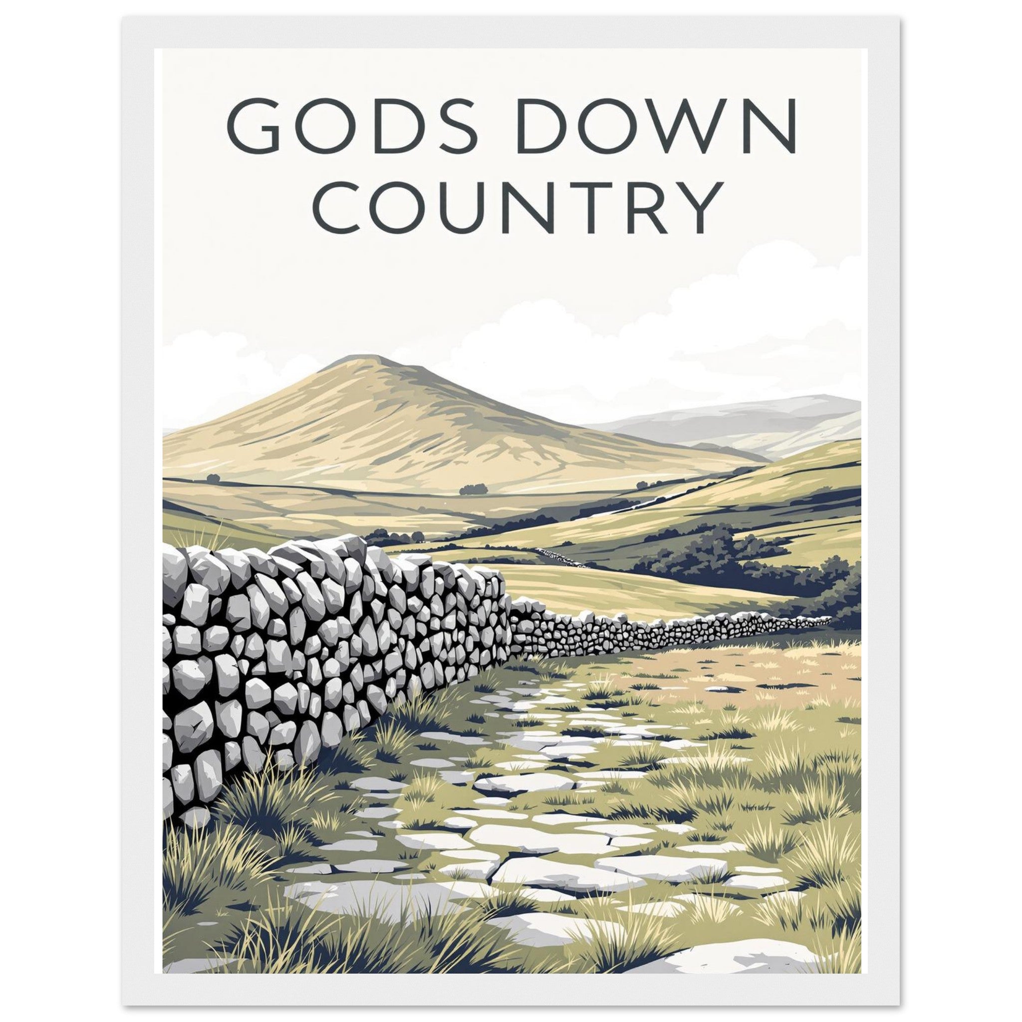 Yorkshire Dales Gods Own Country Framed Art Print — detail view | Wild Thread Co