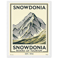 Snowdonia Vintage Travel Poster Framed Art Print — detail view | Wild Thread Co