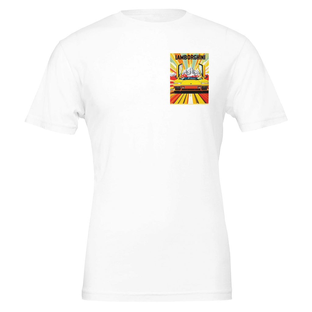 Lamborghini Countach Lp400 Yellow T-Shirt — detail view | Wild Thread Co