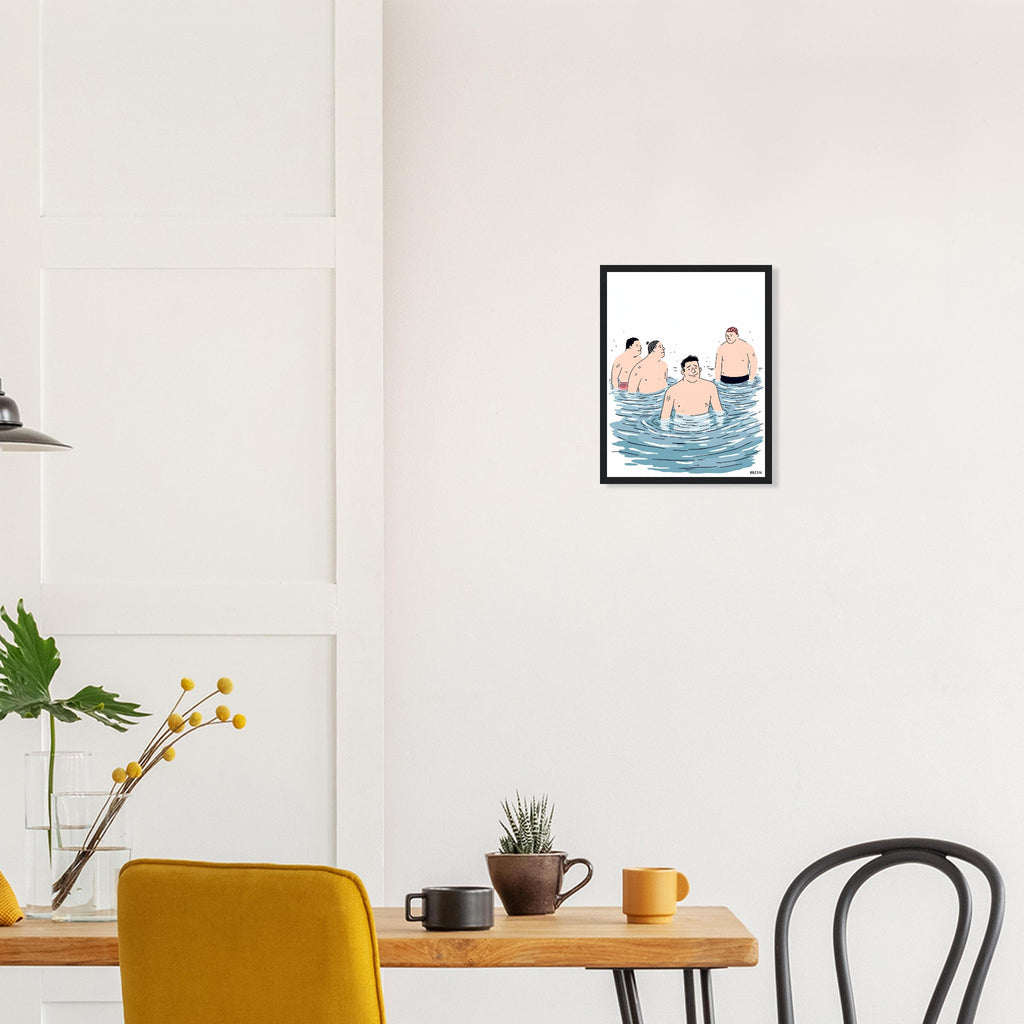 Cold Water Swim Group January Framed Print Wall Art Ready to Hang UK UK Gift — Framed Art Print | Wild Thread Co