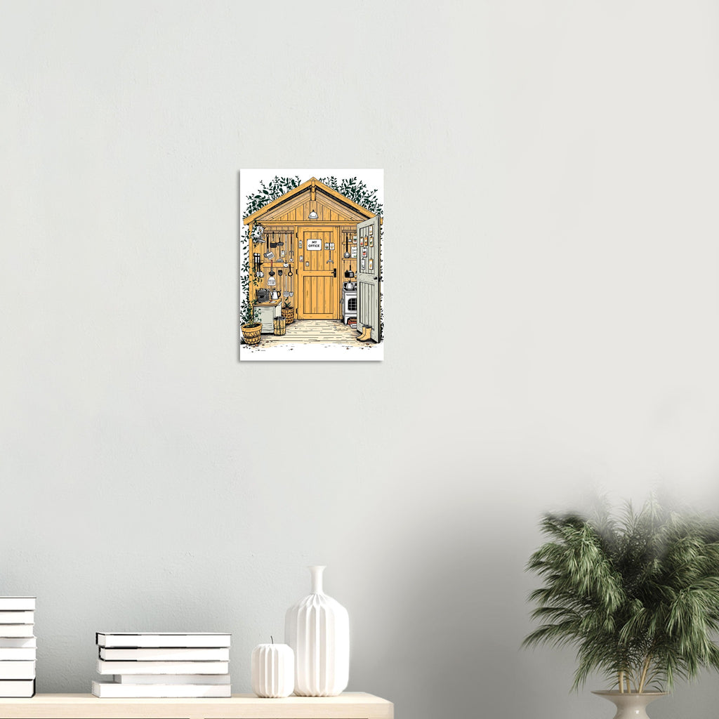 Allotment Shed Sanctuary Art Wall Art UK Art Print Poster Wall Art UK UK Gift Art Print — detail view | Wild Thread Co