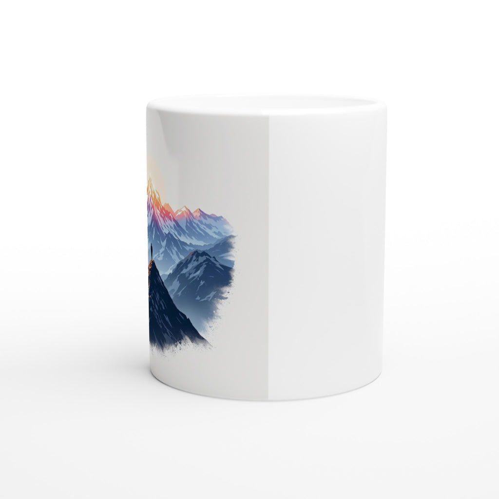 New Day Mountain Light Alpenglow Mug — detail view | Wild Thread Co
