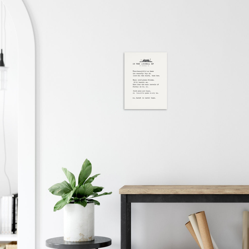 Football Terrace Poem Art Print Poster Wall Art UK — Art Print | Wild Thread Co
