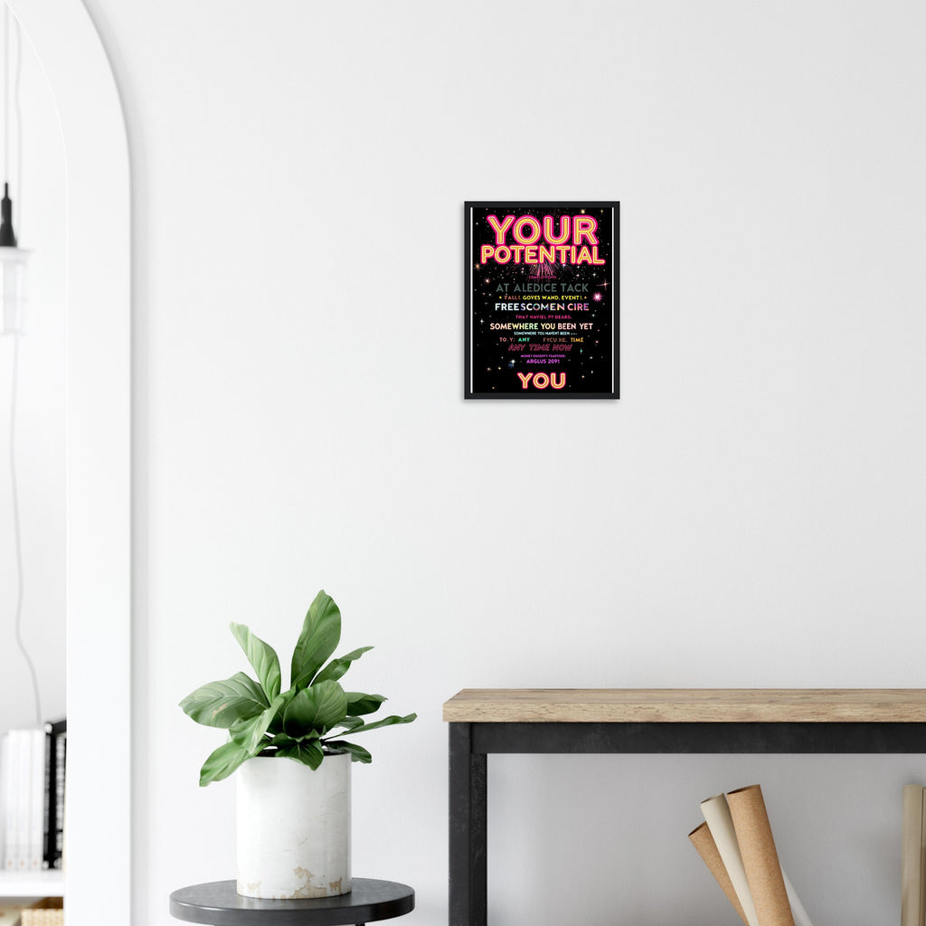 Rave Flyer Motivation Framed Print Wall Art Ready to Hang UK Framed Art Print — detail view | Wild Thread Co