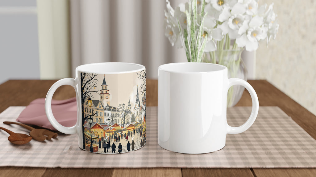 Victorian Christmas Market Mug — detail view | Wild Thread Co