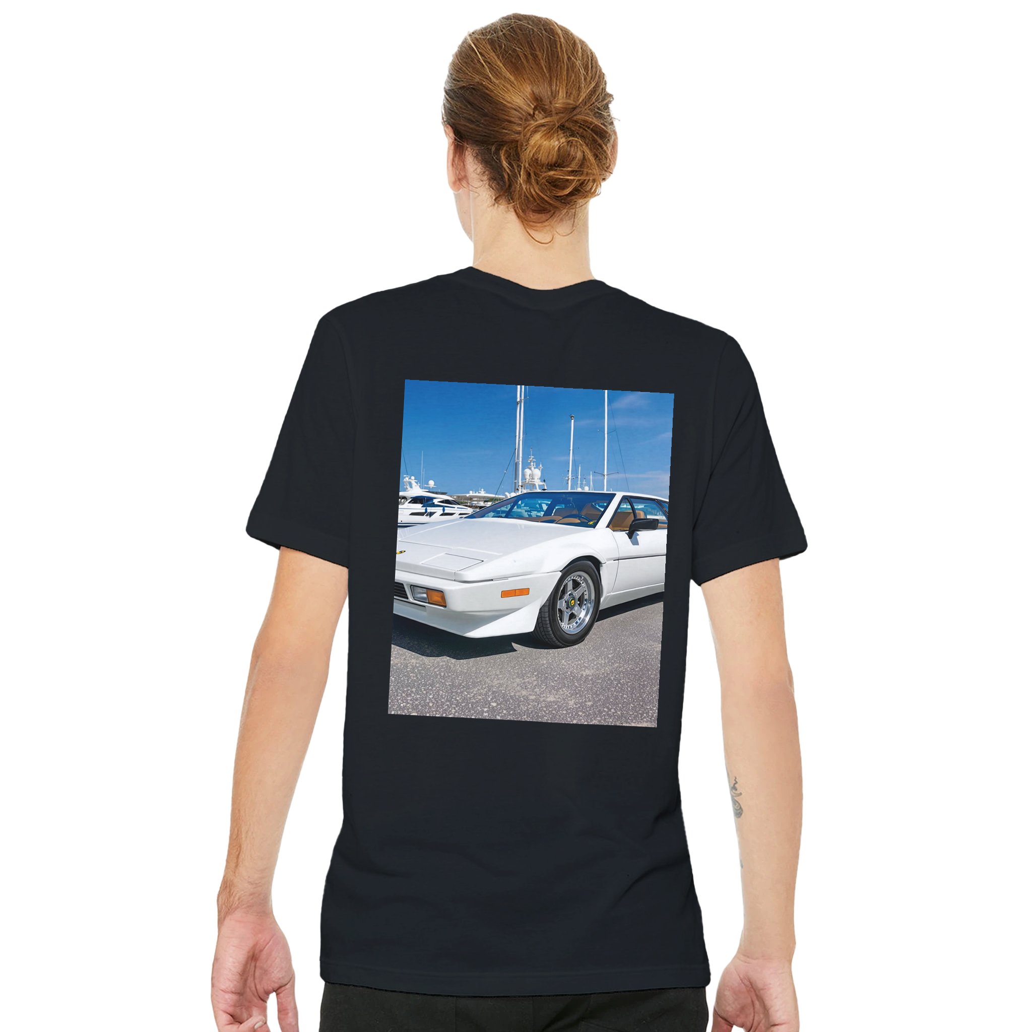Lotus Esprit White T-Shirt — detail view | Wild Thread Co