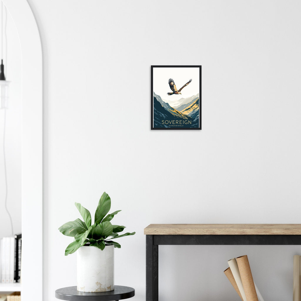 Golden Eagle Highland Glen Thermal Framed Art Print — detail view | Wild Thread Co
