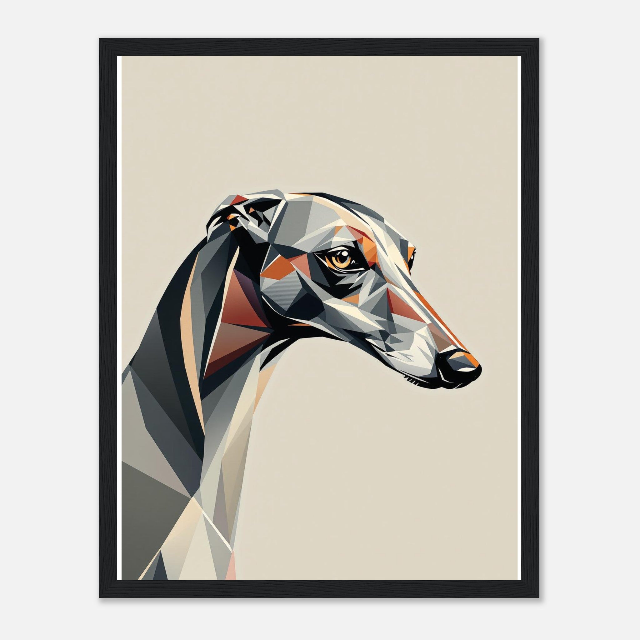 Greyhound Art Deco Framed Art Print — detail view | Wild Thread Co