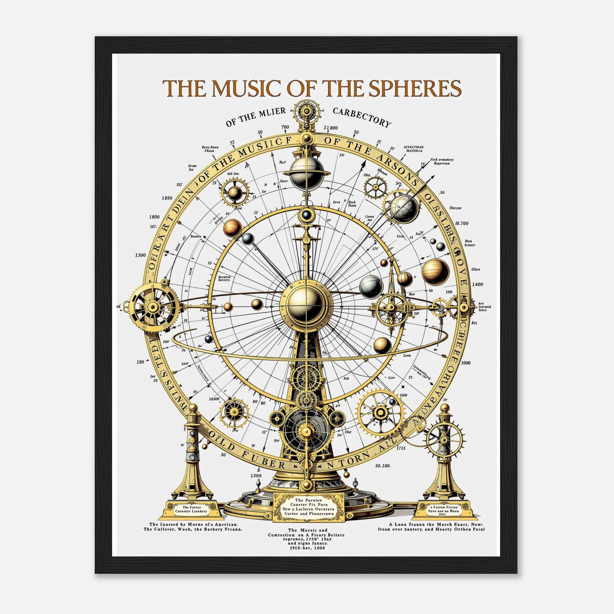 Dark Academia Astronomy Celestial Framed Print Wall Art Ready to Hang Framed Art Print — detail view | Wild Thread Co