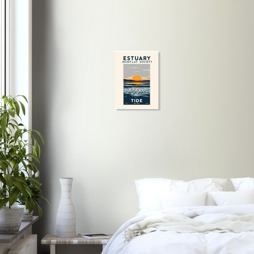 Estuary Vintage Travel Poster Art Print — detail view | Wild Thread Co