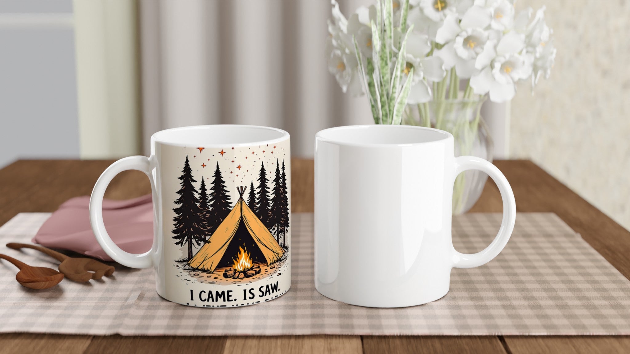 Gorpcore Camping Humour Mug — detail view | Wild Thread Co