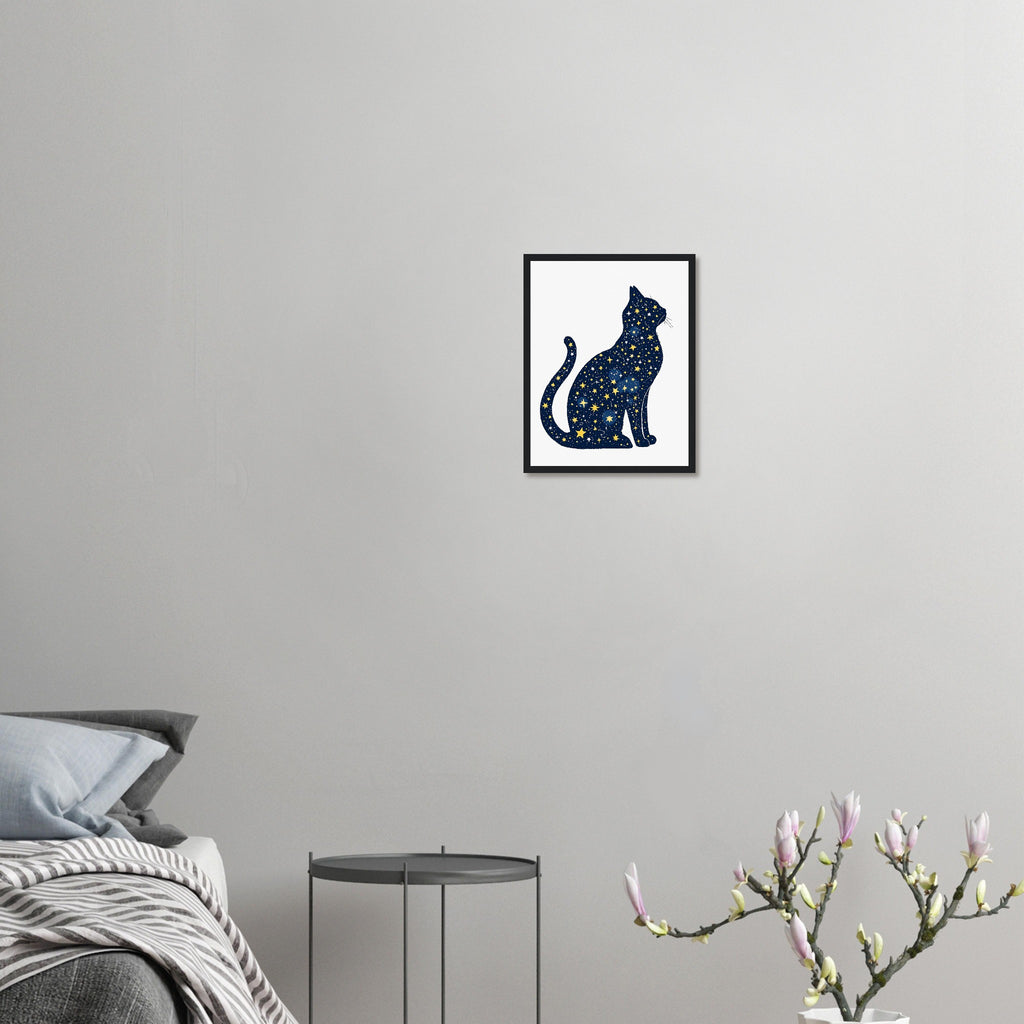 Cat Constellation Art Framed Print Wall Art Ready to Hang UK — Framed Art Print | Wild Thread Co