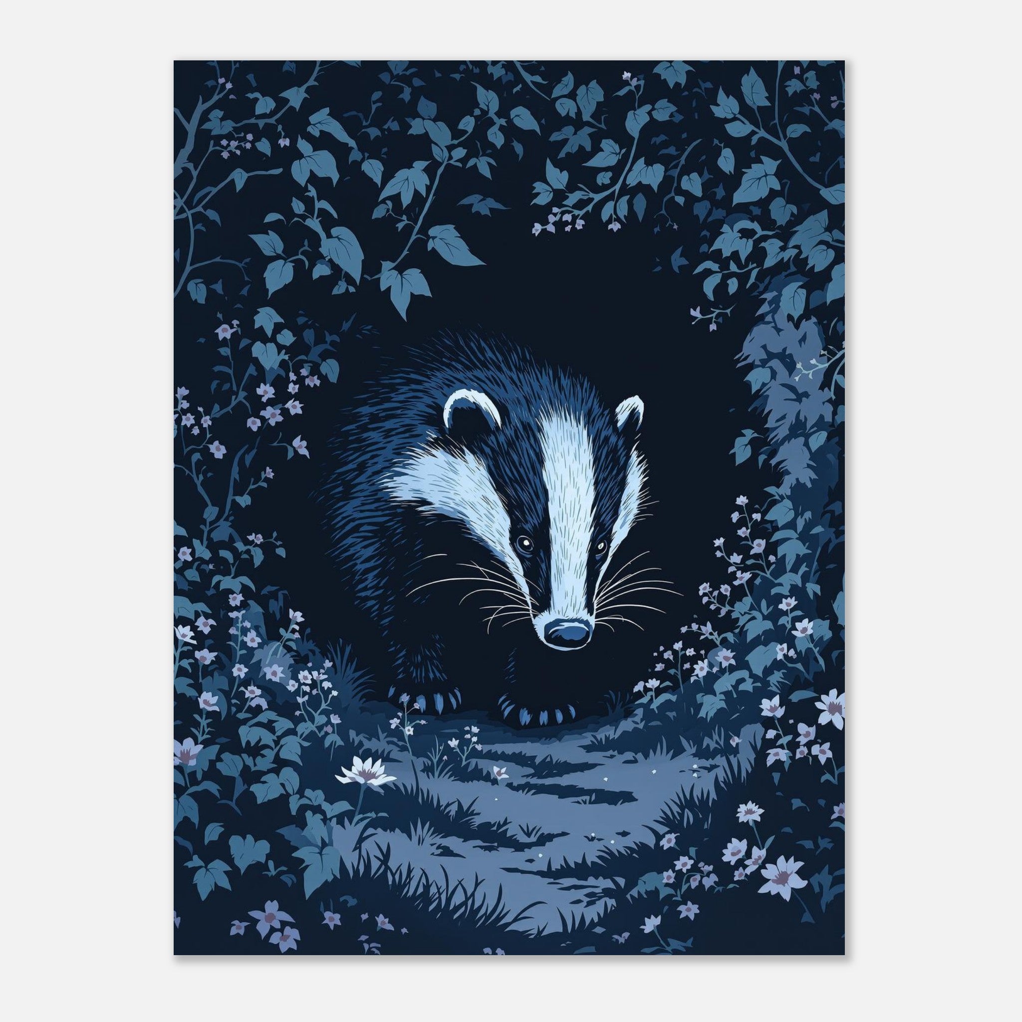 Badger Dusk Patrol British Wildlife Art A1 UK Art Print Poster Wall Art UK — Art Print | Wild Thread Co