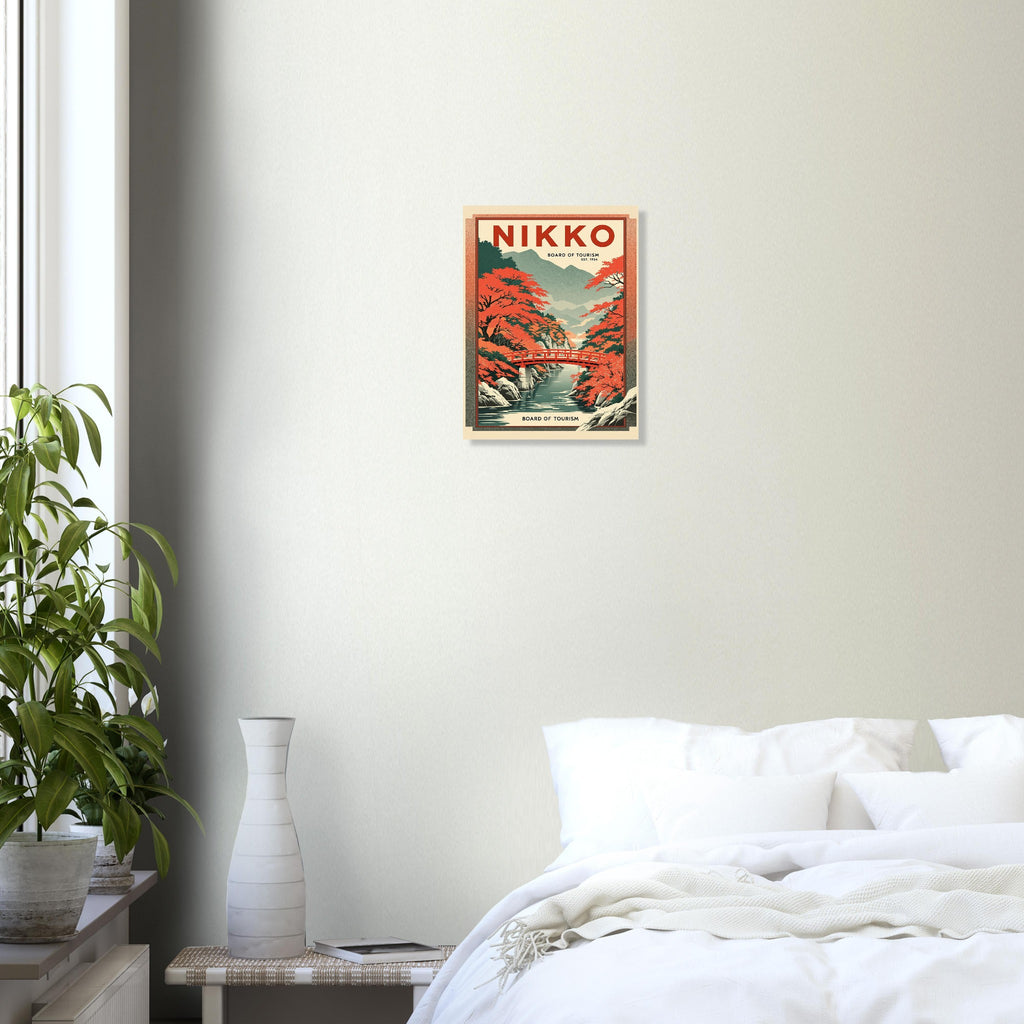 Nikko Vintage Travel Poster Art Print — detail view | Wild Thread Co