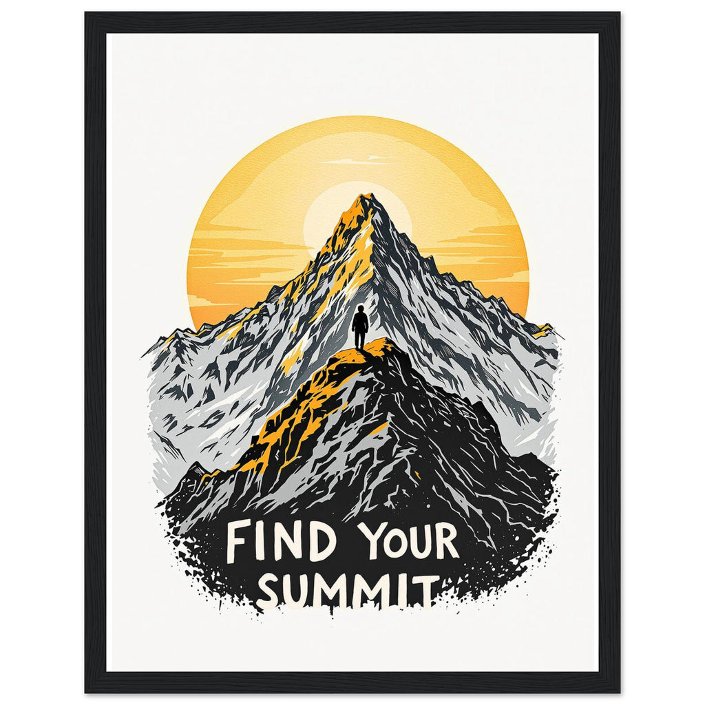 Mountain Summit Framed Print Wall Art Ready to Hang UK — Framed Art Print | Wild Thread Co UK