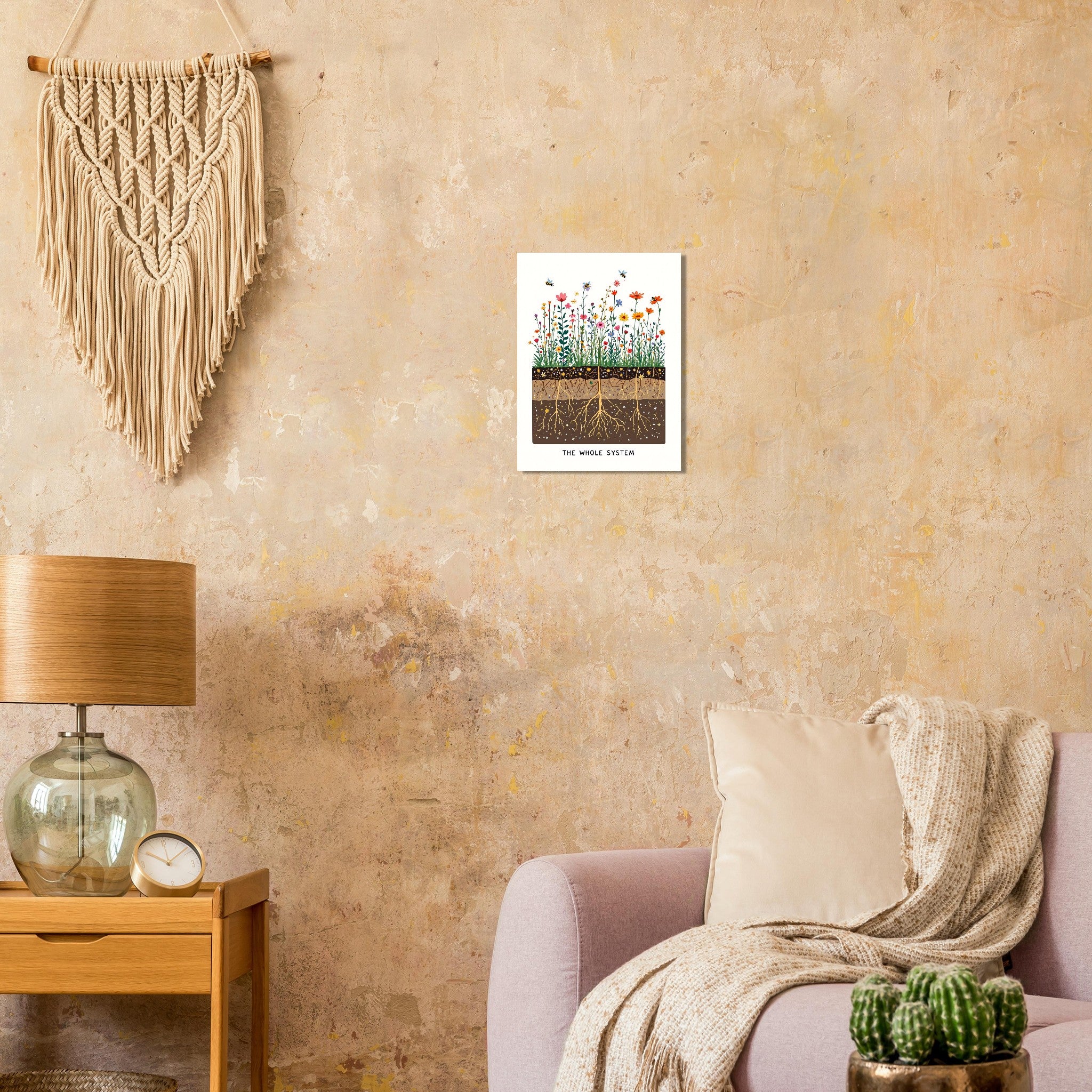 Wildflower Meadow Pollinator Cross-Section A1 Art Print Art Print — detail view | Wild Thread Co