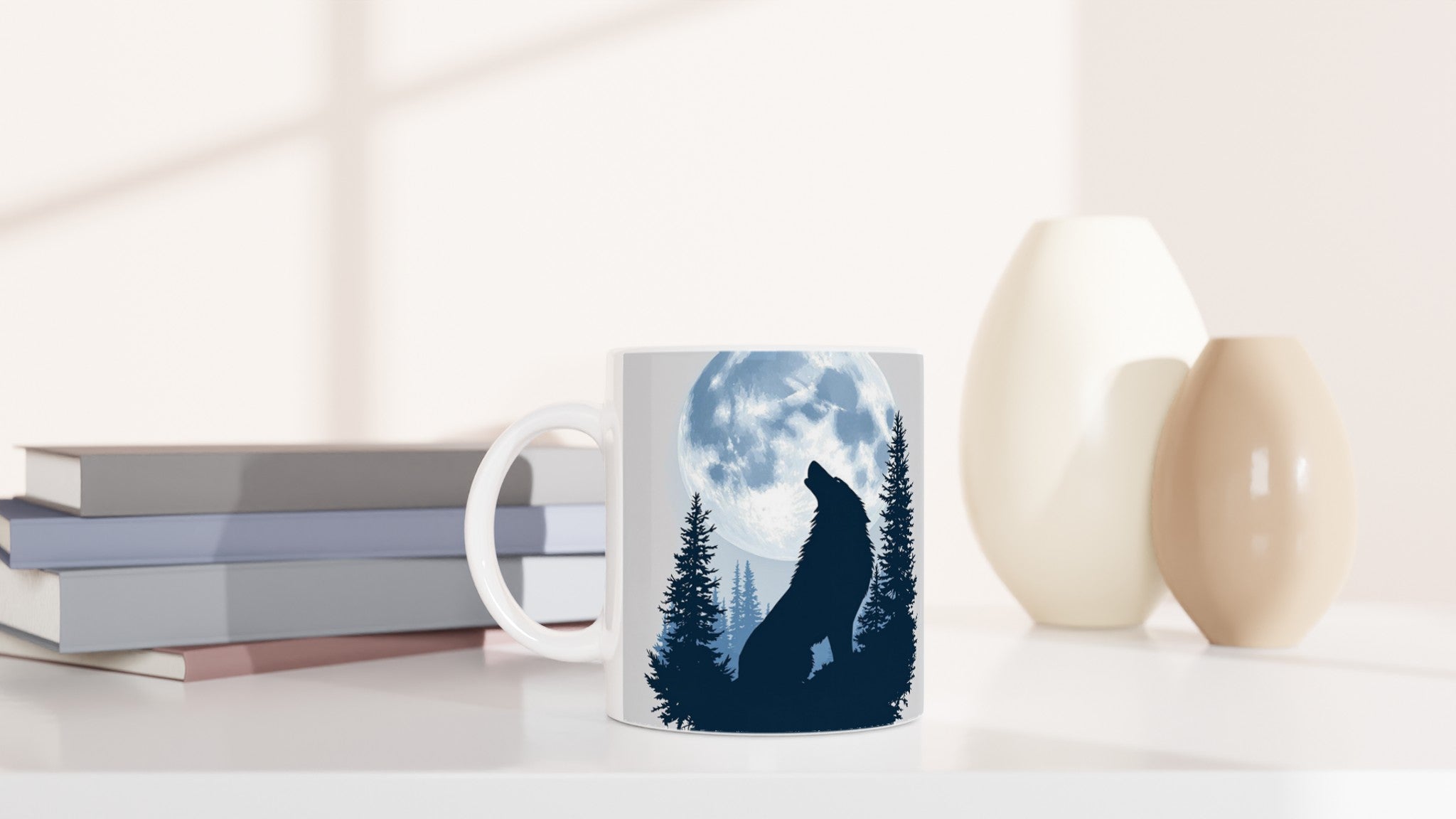 dog howling moon Mug Coffee Tea Ceramic 11oz — Mug | Wild Thread Co