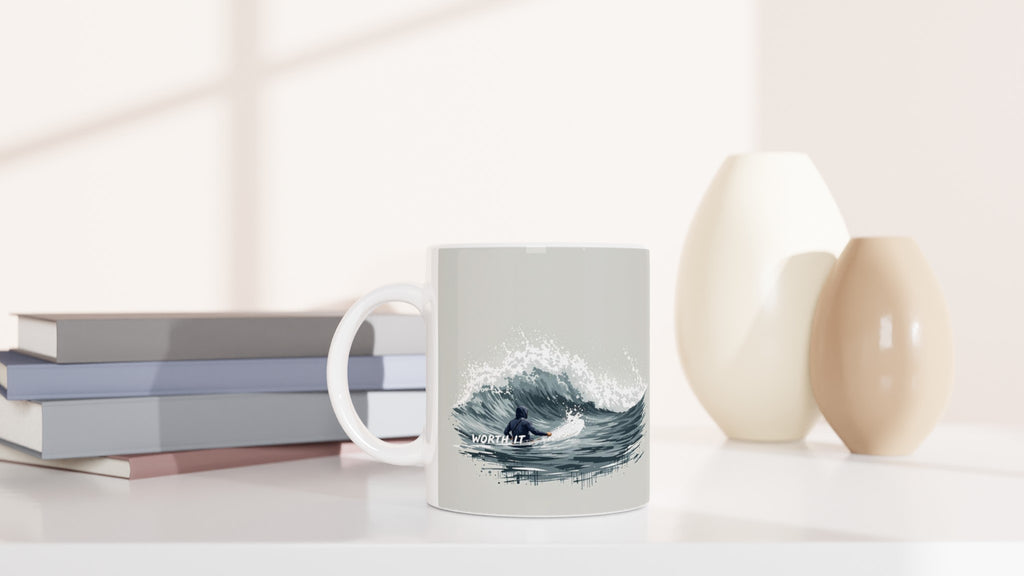 Cold Water Surfing Mug — detail view | Wild Thread Co