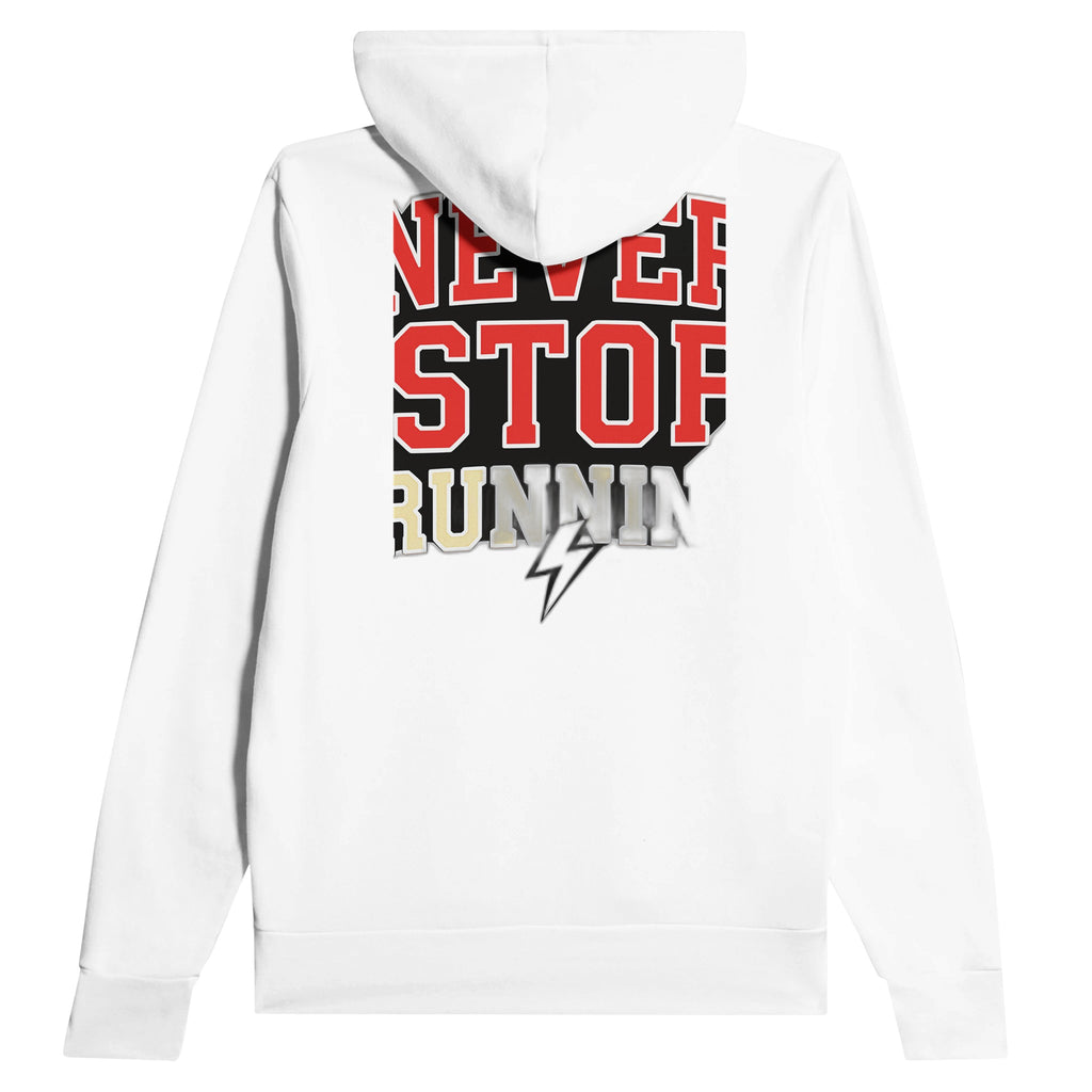 Retro Sports Running Heritage Hoodie — detail view | Wild Thread Co