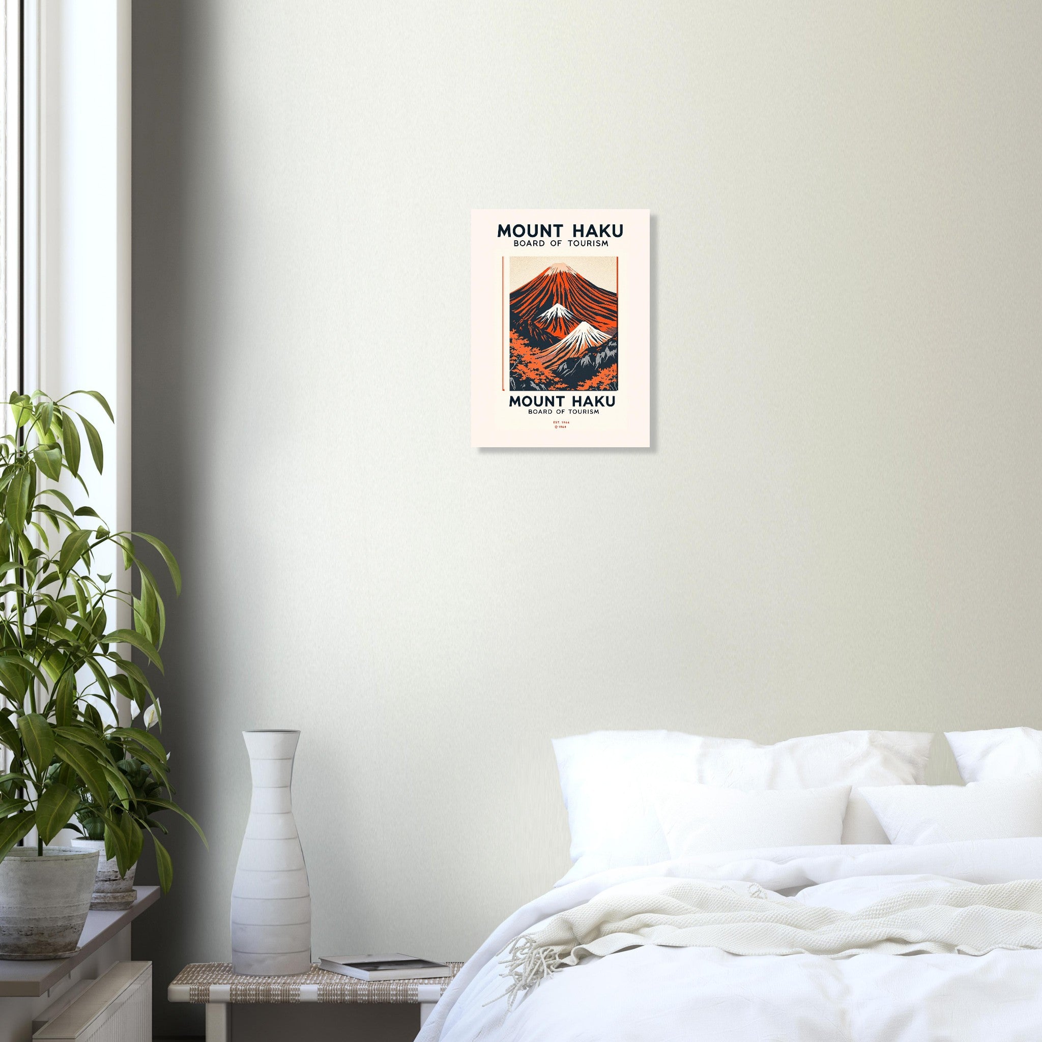 Mount Haku Vintage Travel Poster Art Print — detail view | Wild Thread Co