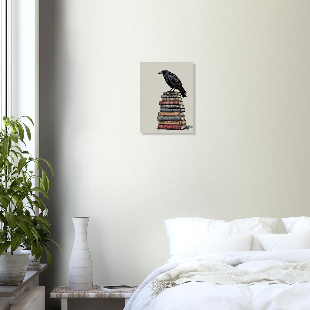 Raven Library Dark Academia Art Print Print Material — detail view | Wild Thread Co
