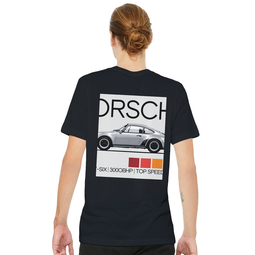 Porsche 911 Turbo 930 Spec T-Shirt Unisex Cotton Tee UK T-Shirt — detail view | Wild Thread Co