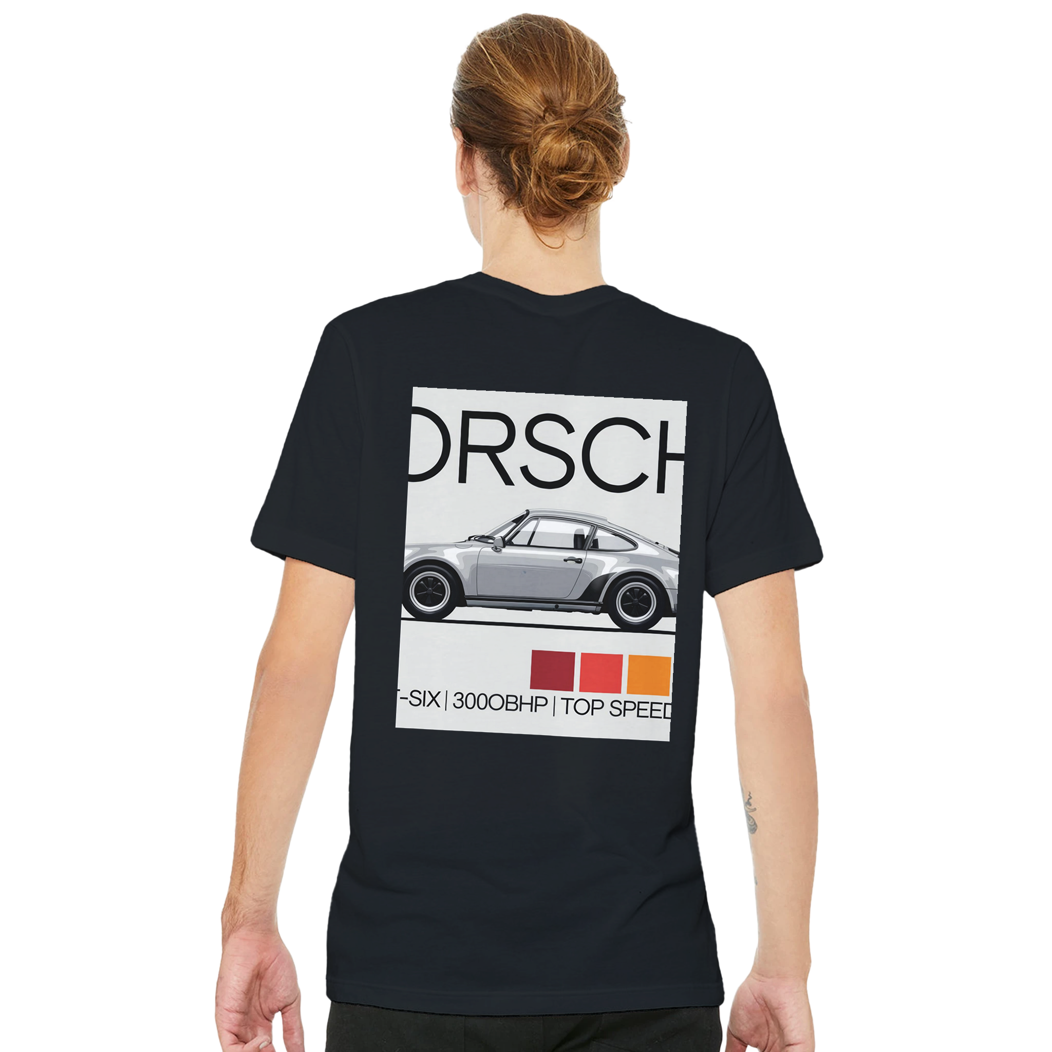 Porsche 911 Turbo 930 Spec T-Shirt Unisex Cotton Tee UK T-Shirt — detail view | Wild Thread Co