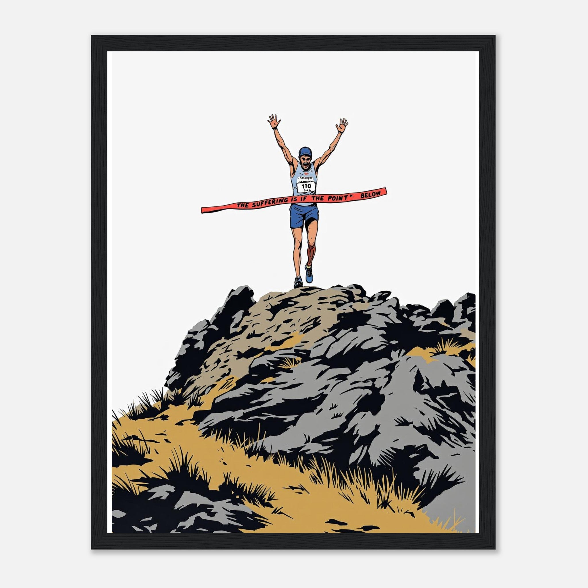 Fell Race Summit Finish Destroyed Framed Print — Framed Art Print | Wild Thread Co