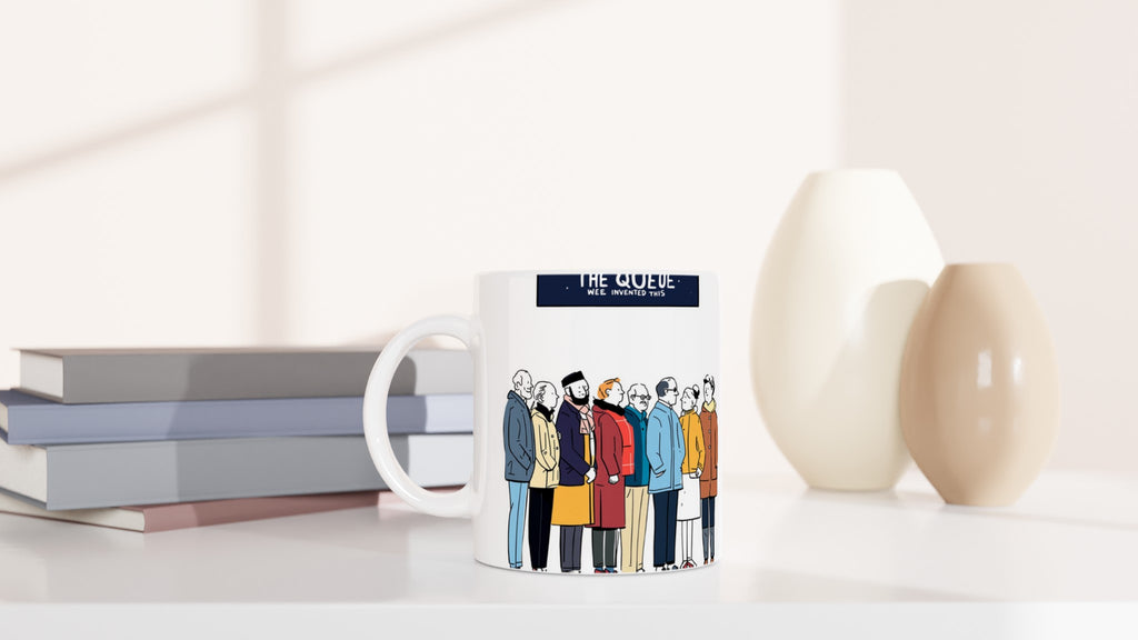 Queue As Institution Mug — detail view | Wild Thread Co
