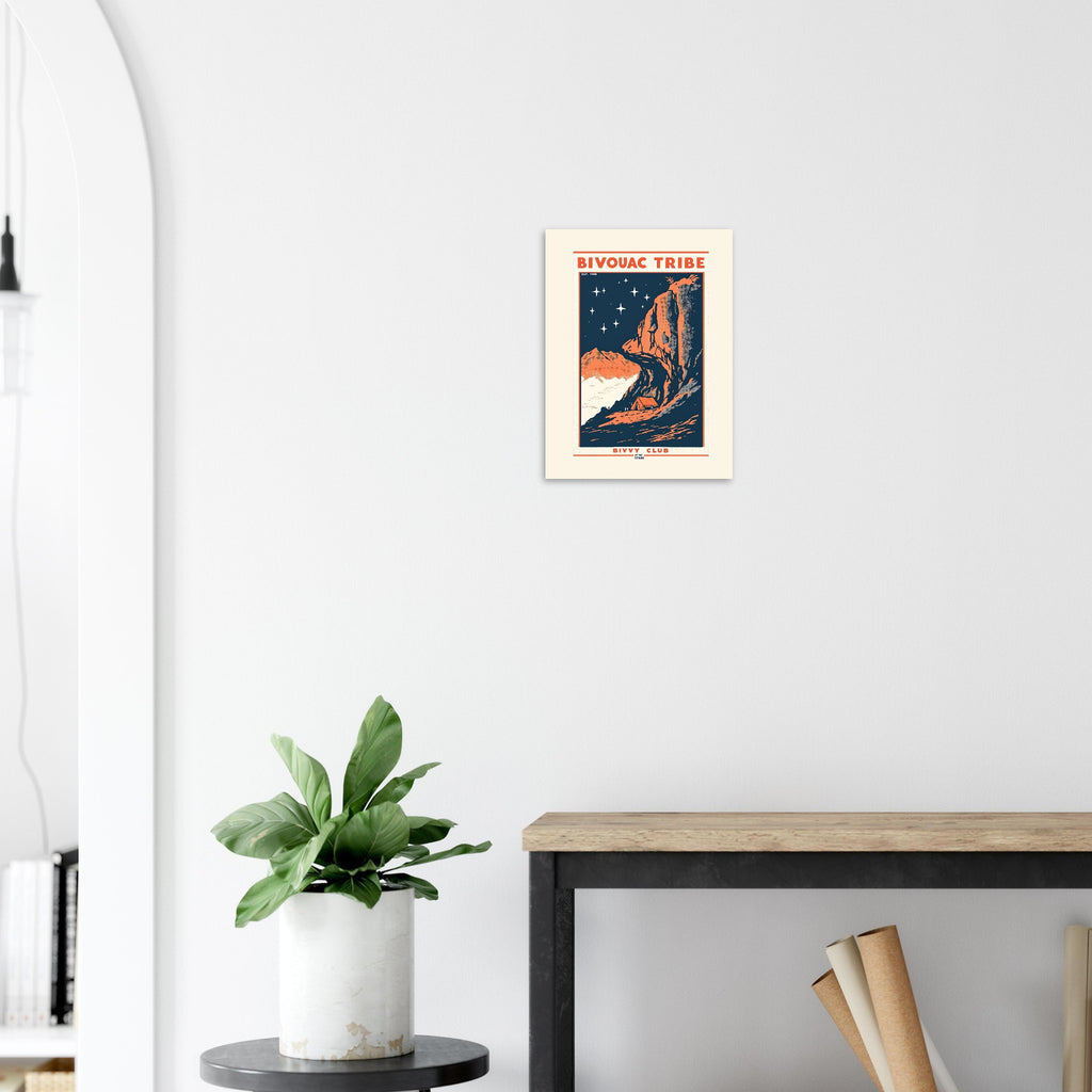 Bivouac Tribe Vintage Travel Poster Art Print — detail view | Wild Thread Co