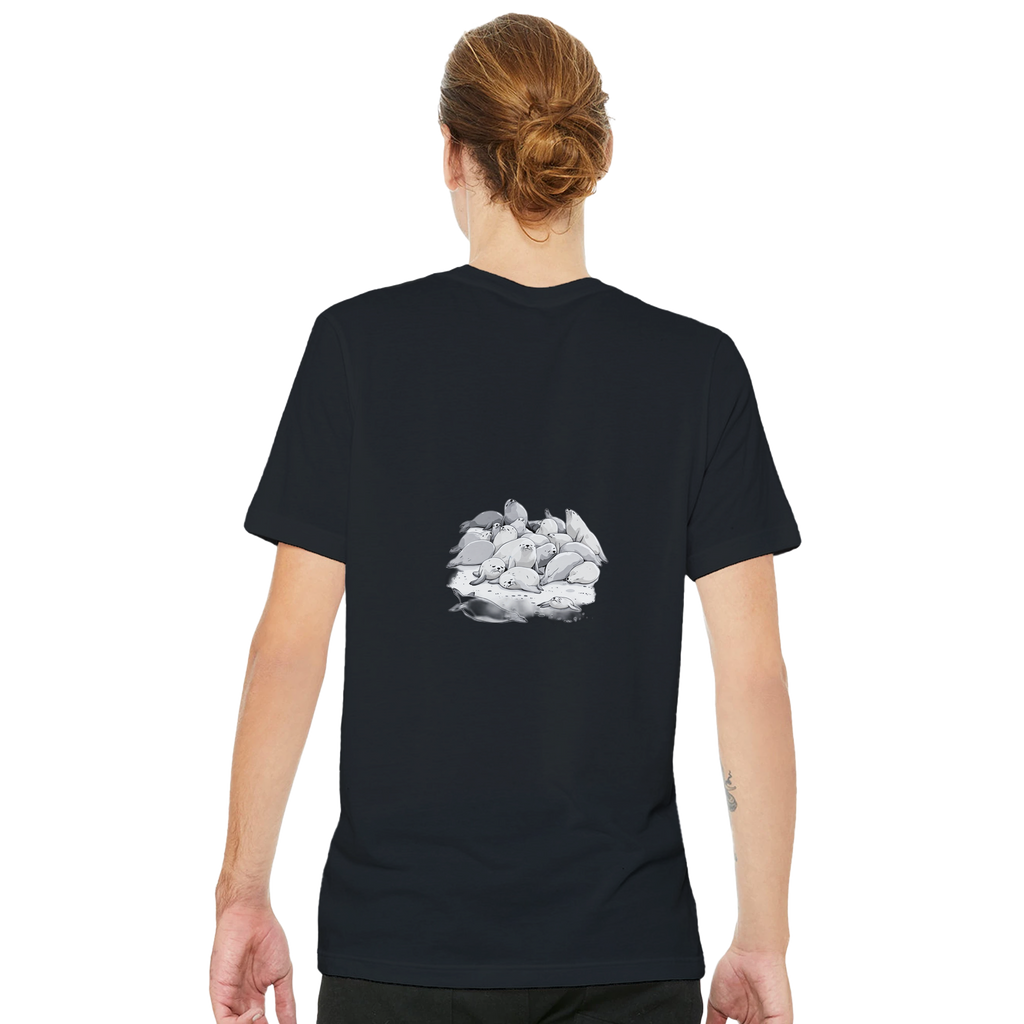 Grey Seal Colony Pups Atlantic T-Shirt — detail view | Wild Thread Co